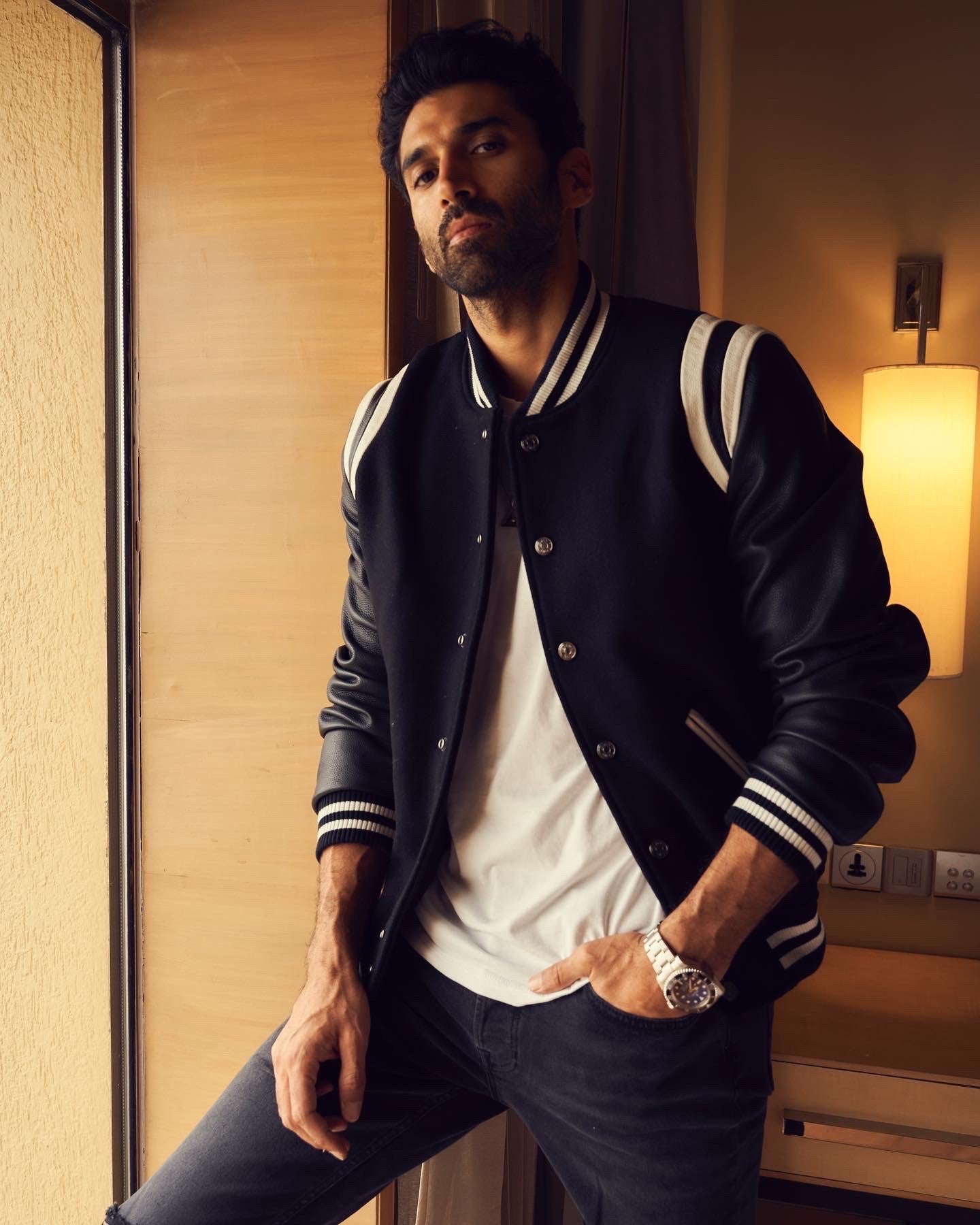 Magnus - Leather Varsity - Black & White