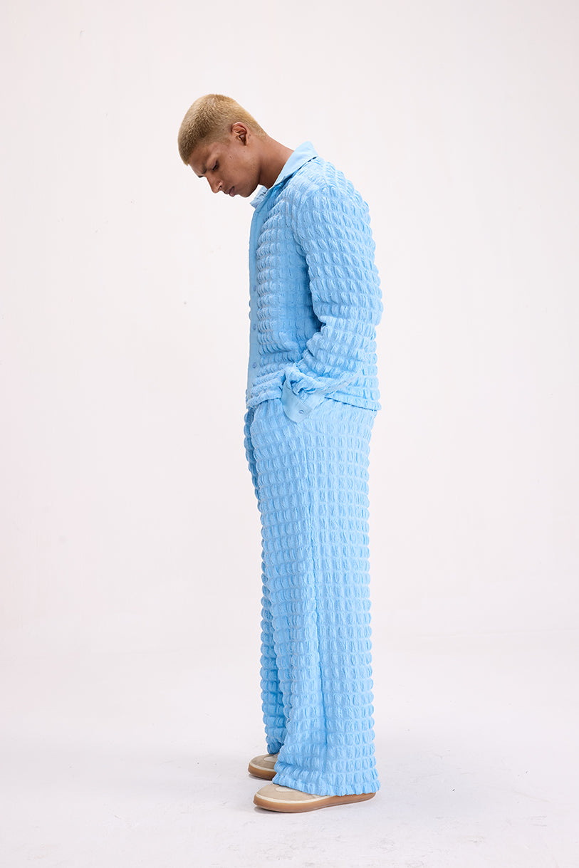 PURE CHAOS – Blue Stretch Waffle Pants