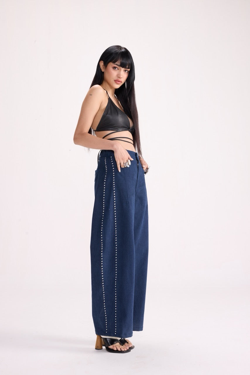 NIGHTLINE – Studded Wide-Leg Pants
