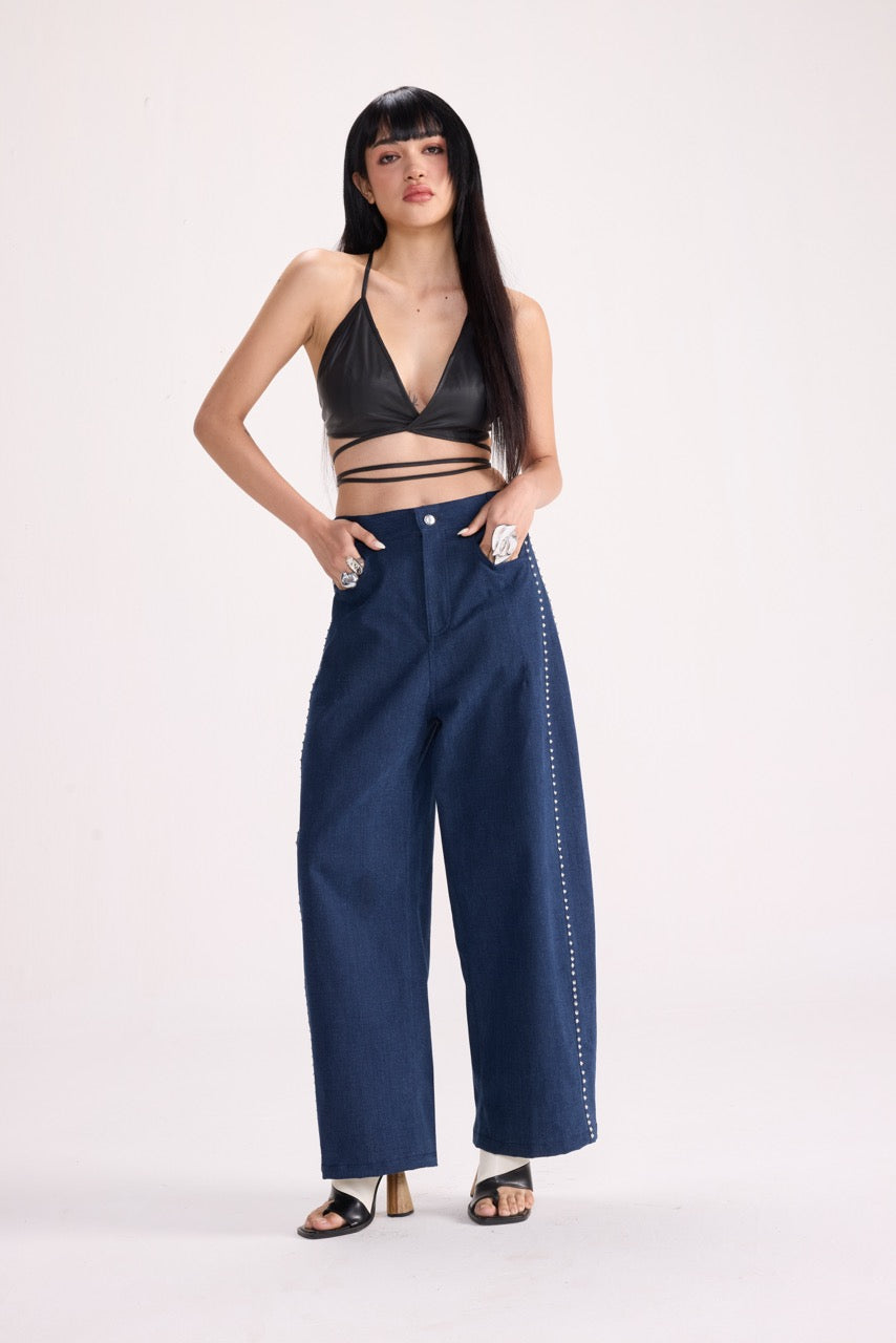 NIGHTLINE – Studded Wide-Leg Pants