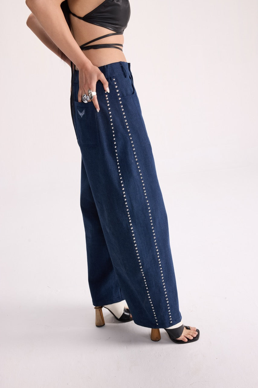NIGHTLINE – Studded Wide-Leg Pants
