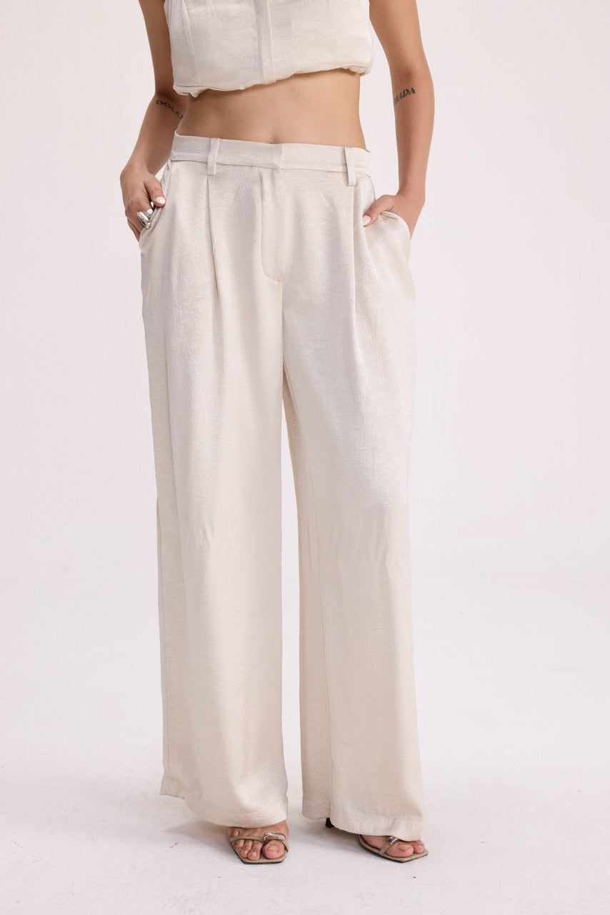 CRUSH - IVORY SATIN PANTS