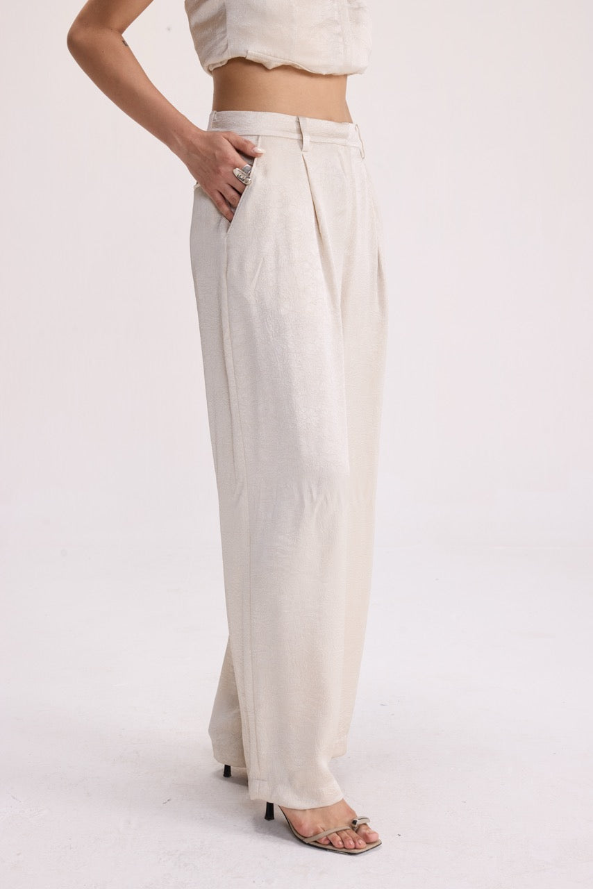 CRUSH - IVORY SATIN PANTS