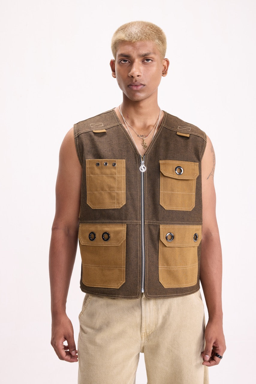 RIOT - DENIM UTILITY GILET
