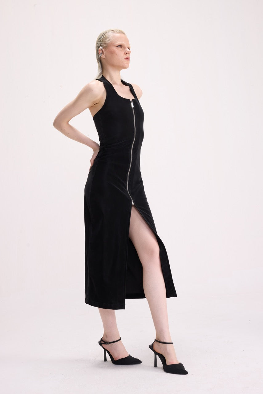 SLIT HAPPENS - ZIPPED SLIT DRESS