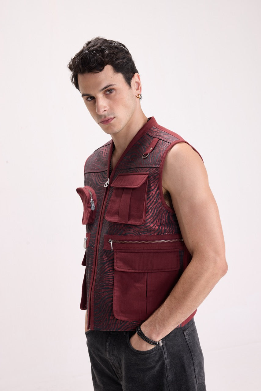 WILD CARD - ZEBRA UTILITY GILET