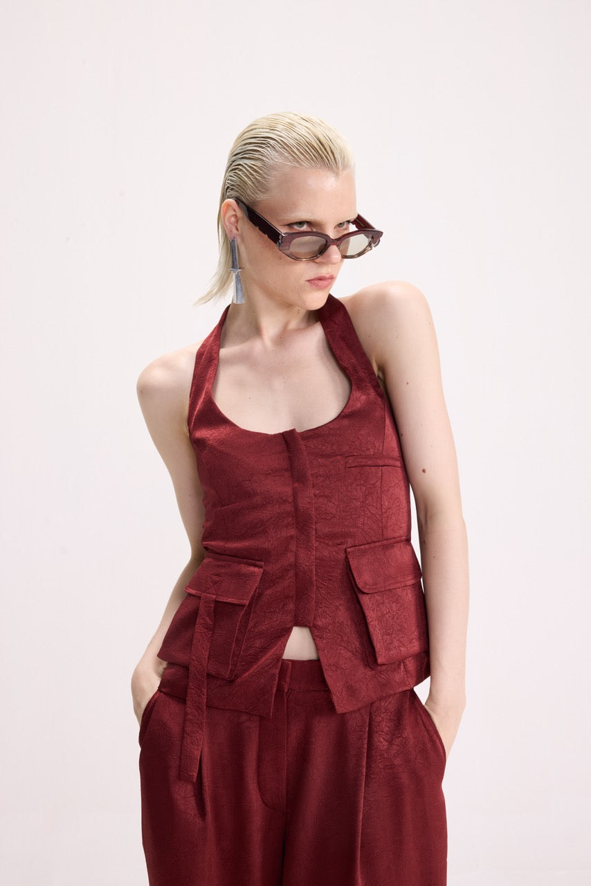 CRUSH - WINE SATIN CO-ORD