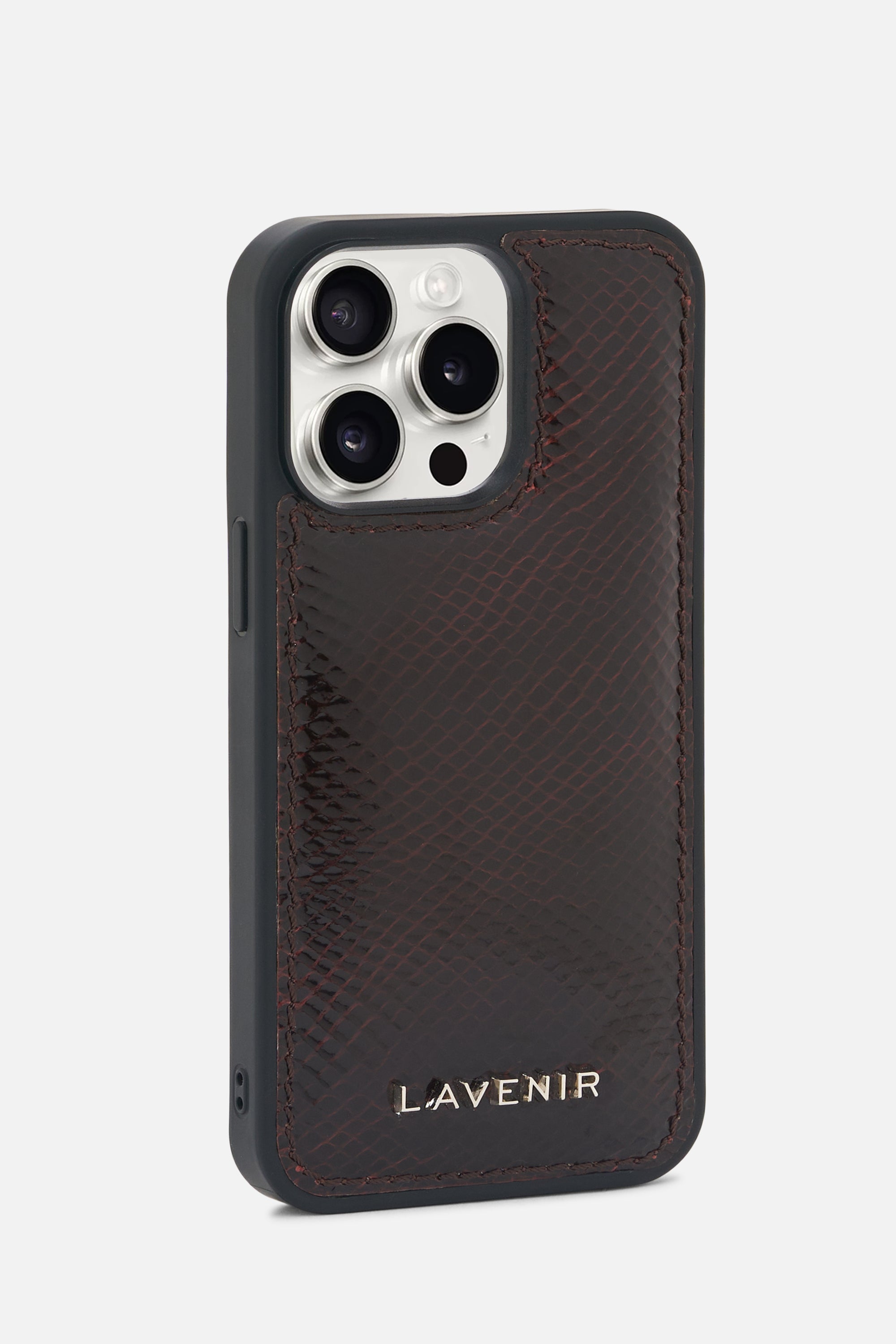 iPhone Puffer Case - Patent Choco Brown