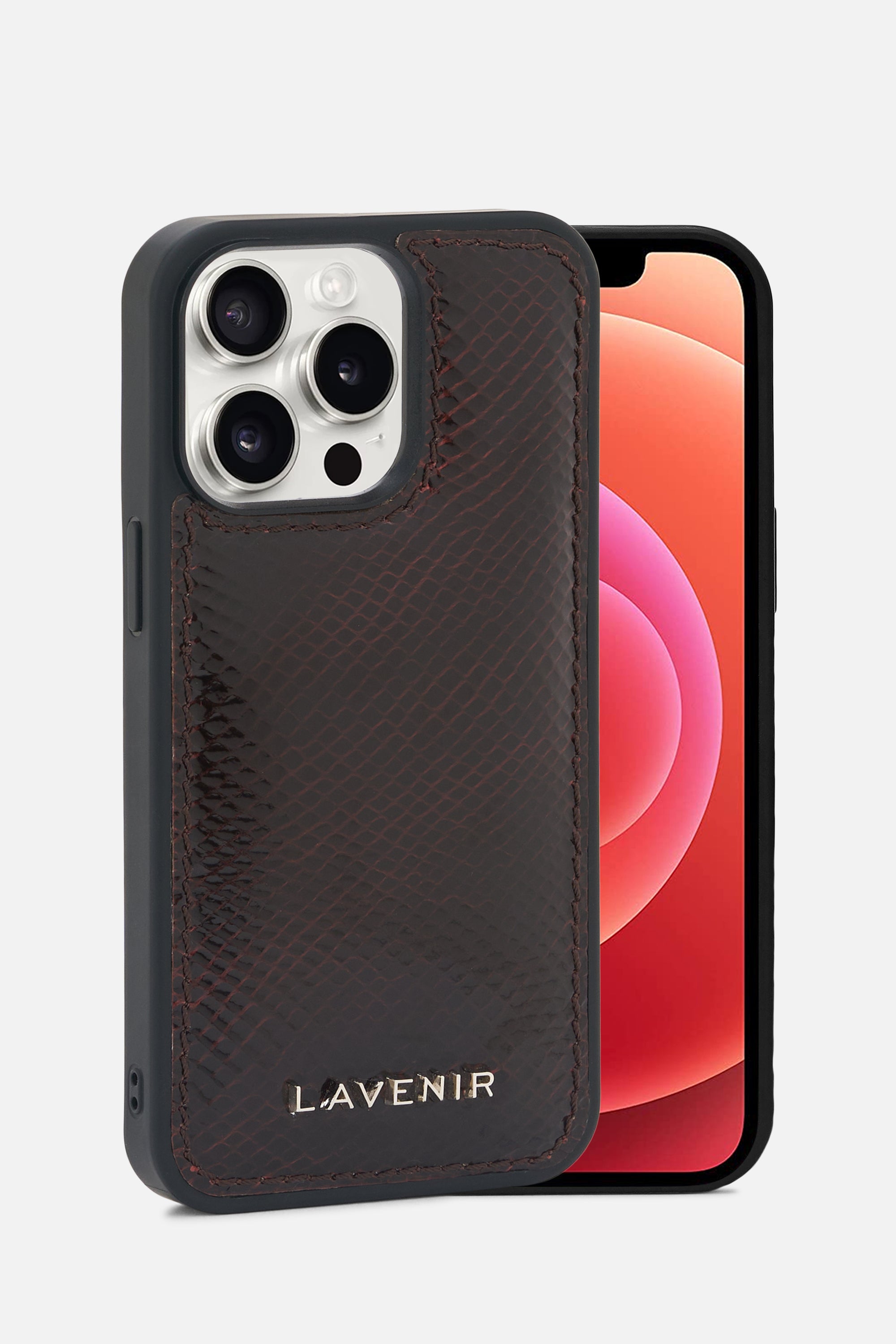 iPhone Puffer Case - Patent Choco Brown