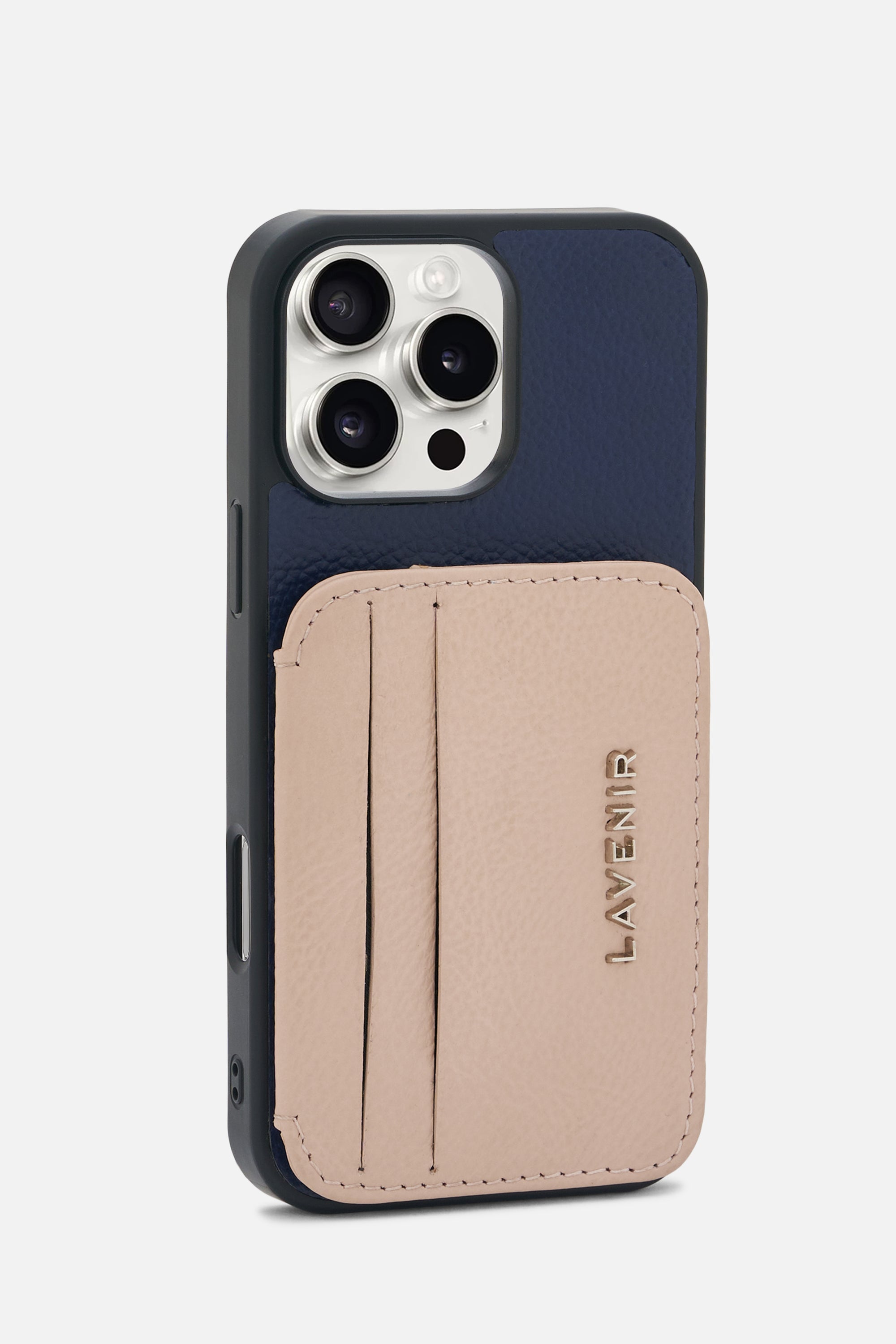 Colorblock Card Case – Navy & Beige