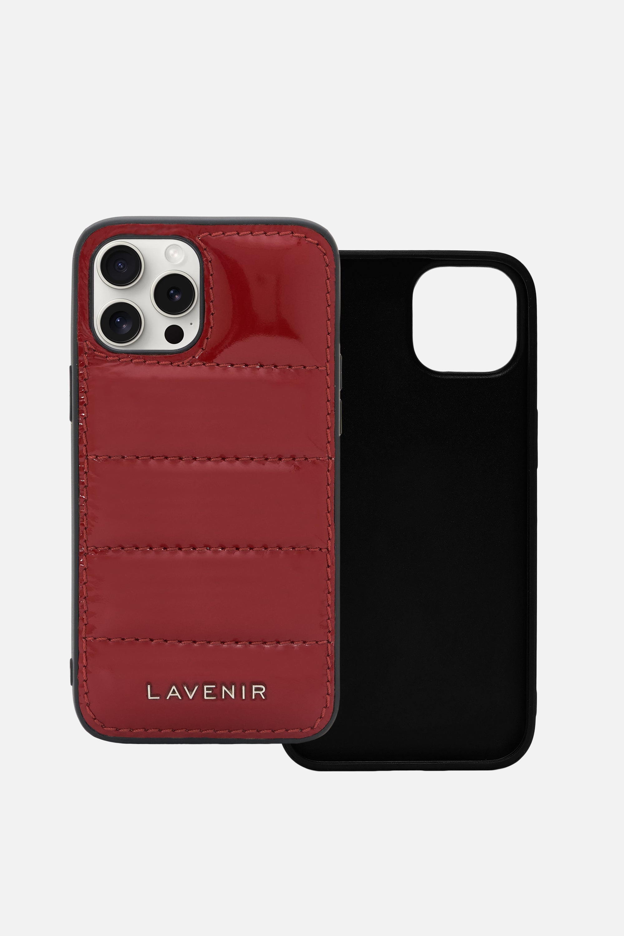 iPhone Puffer Case - Quilted - Sangria Red Patent
