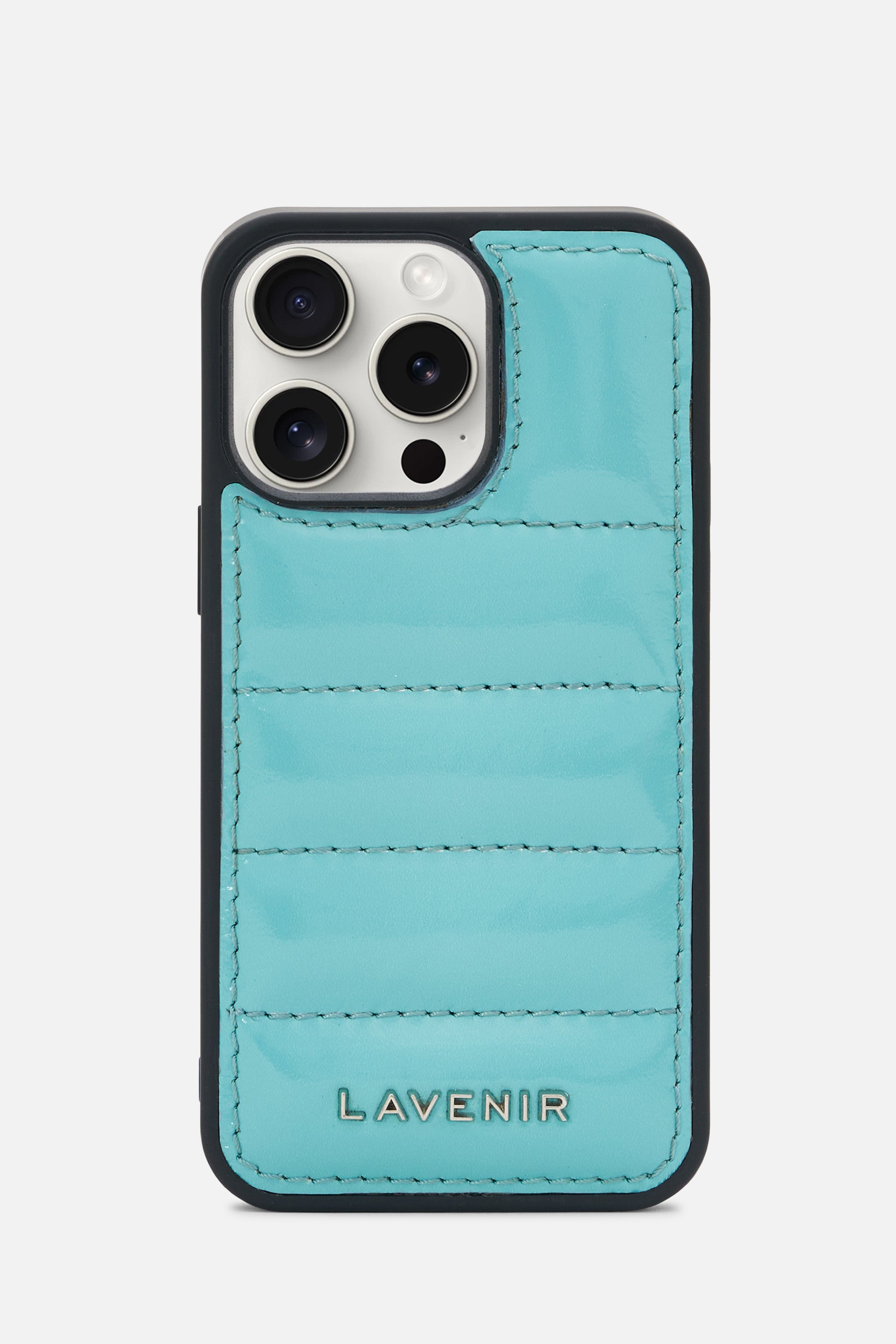 iPhone Puffer Case - Quilted - Patent Polished Pine