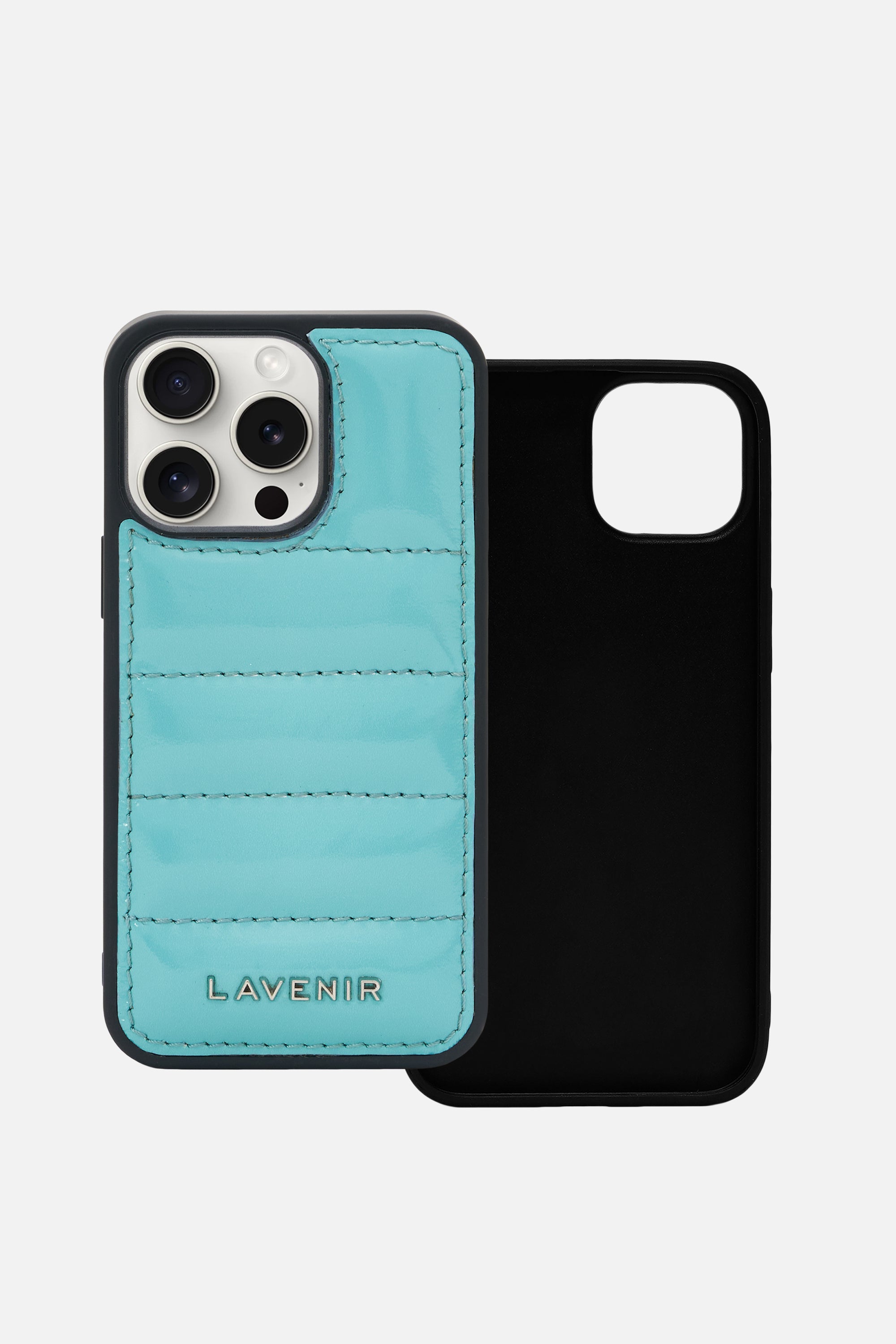 iPhone Puffer Case - Quilted - Patent Polished Pine