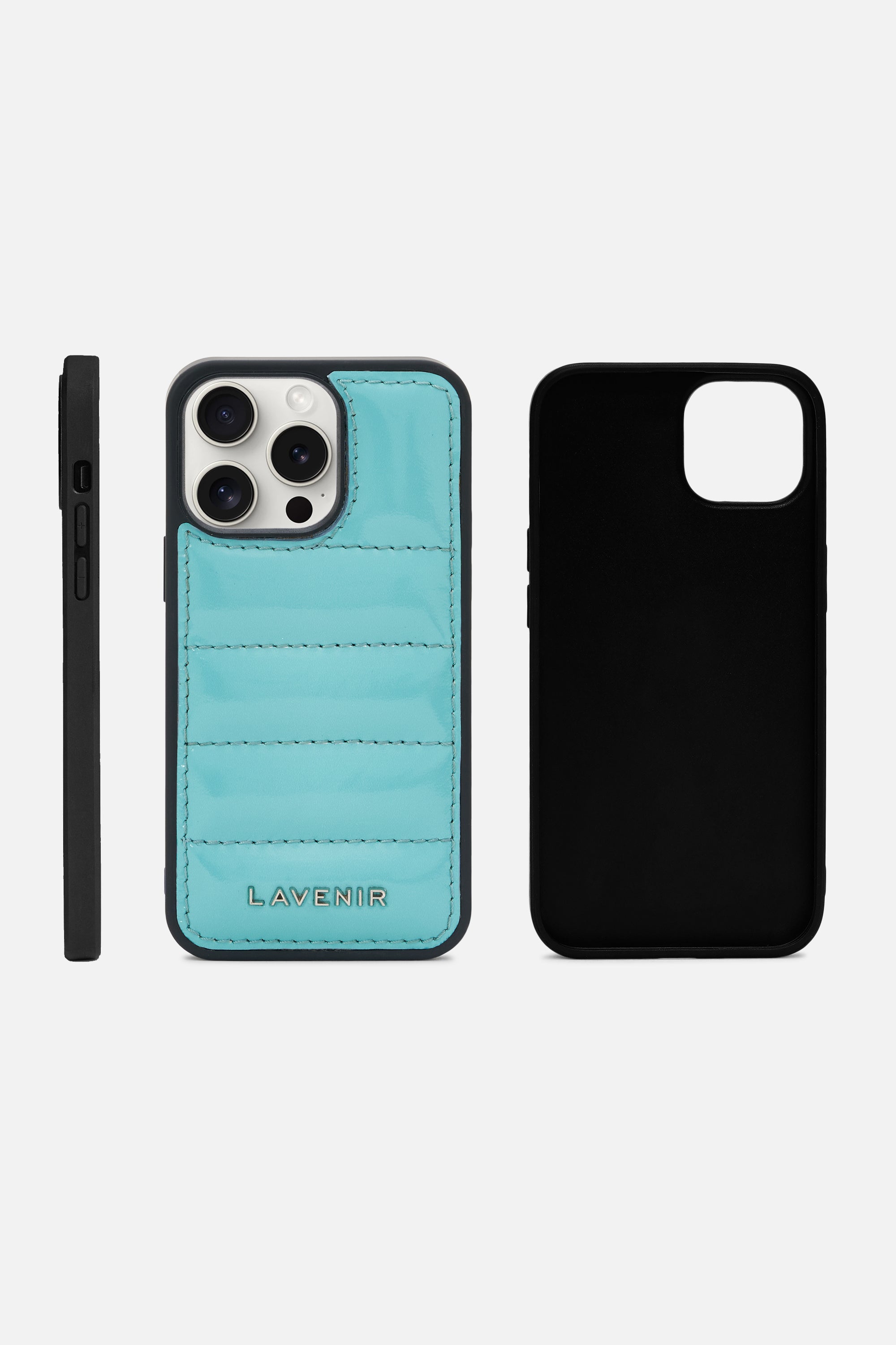 iPhone Puffer Case - Quilted - Patent Polished Pine