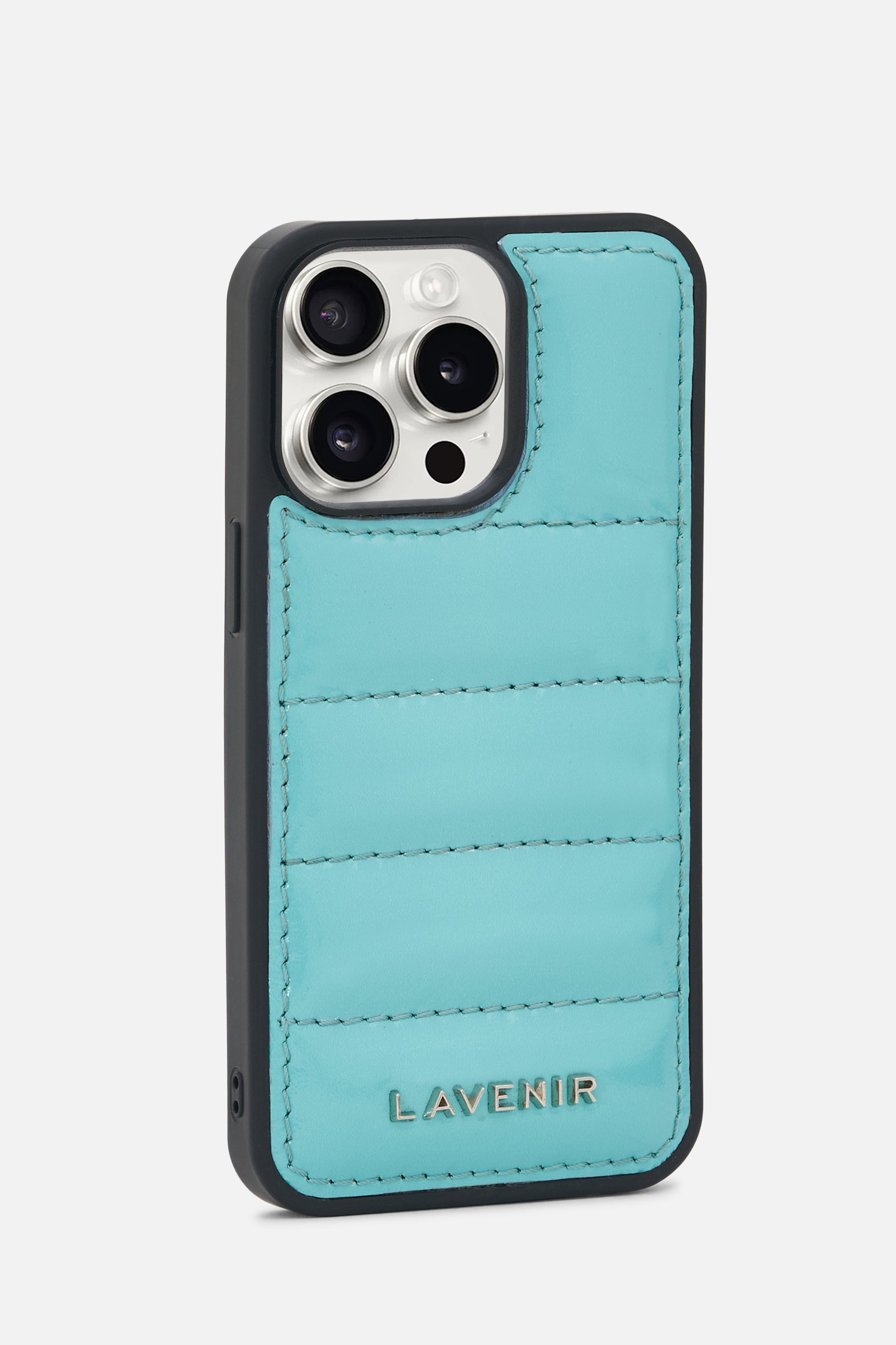 iPhone Puffer Case - Quilted - Patent Polished Pine