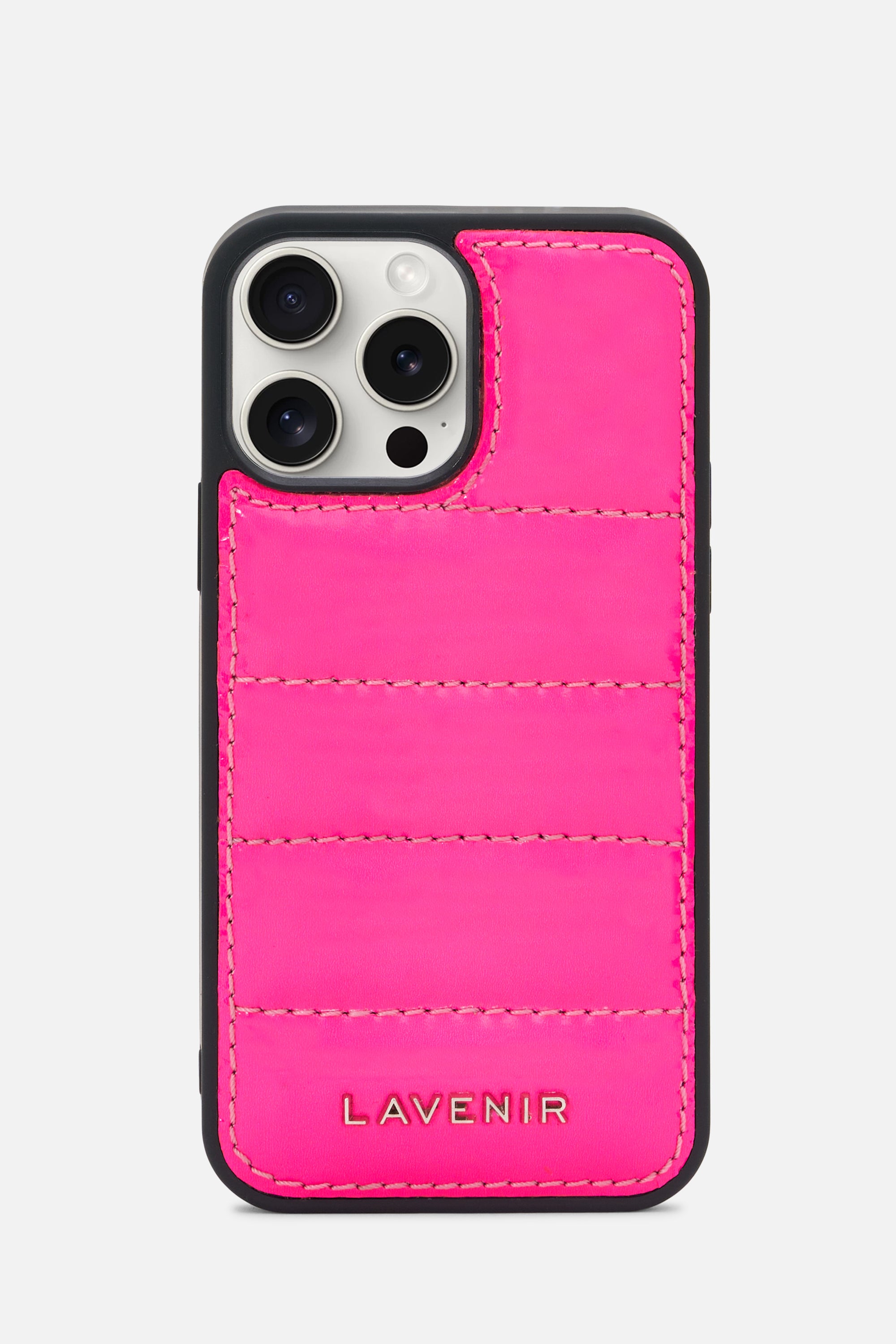 iPhone Puffer Case - Quilted - Patent Pink