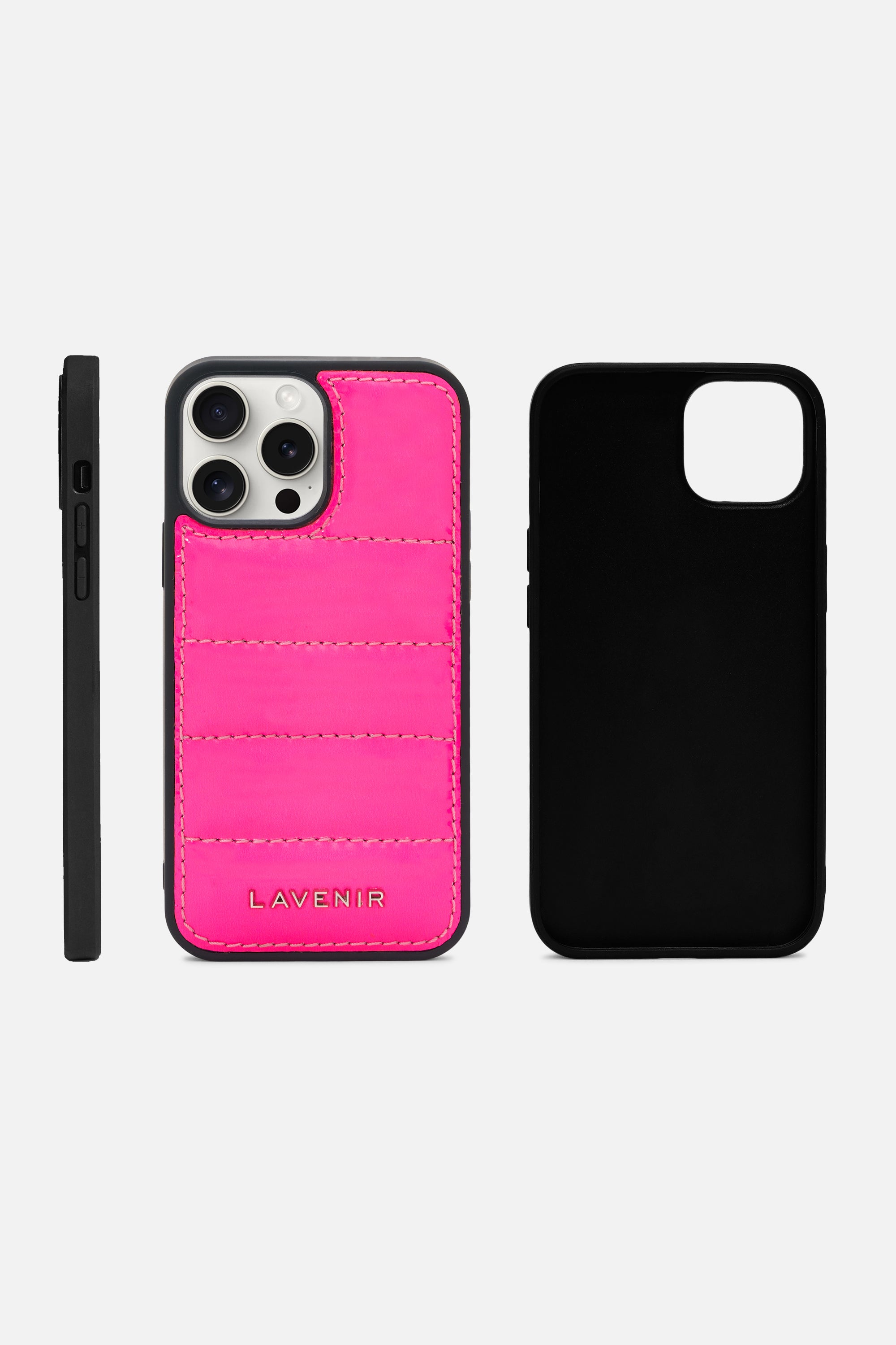 iPhone Puffer Case - Quilted - Patent Pink