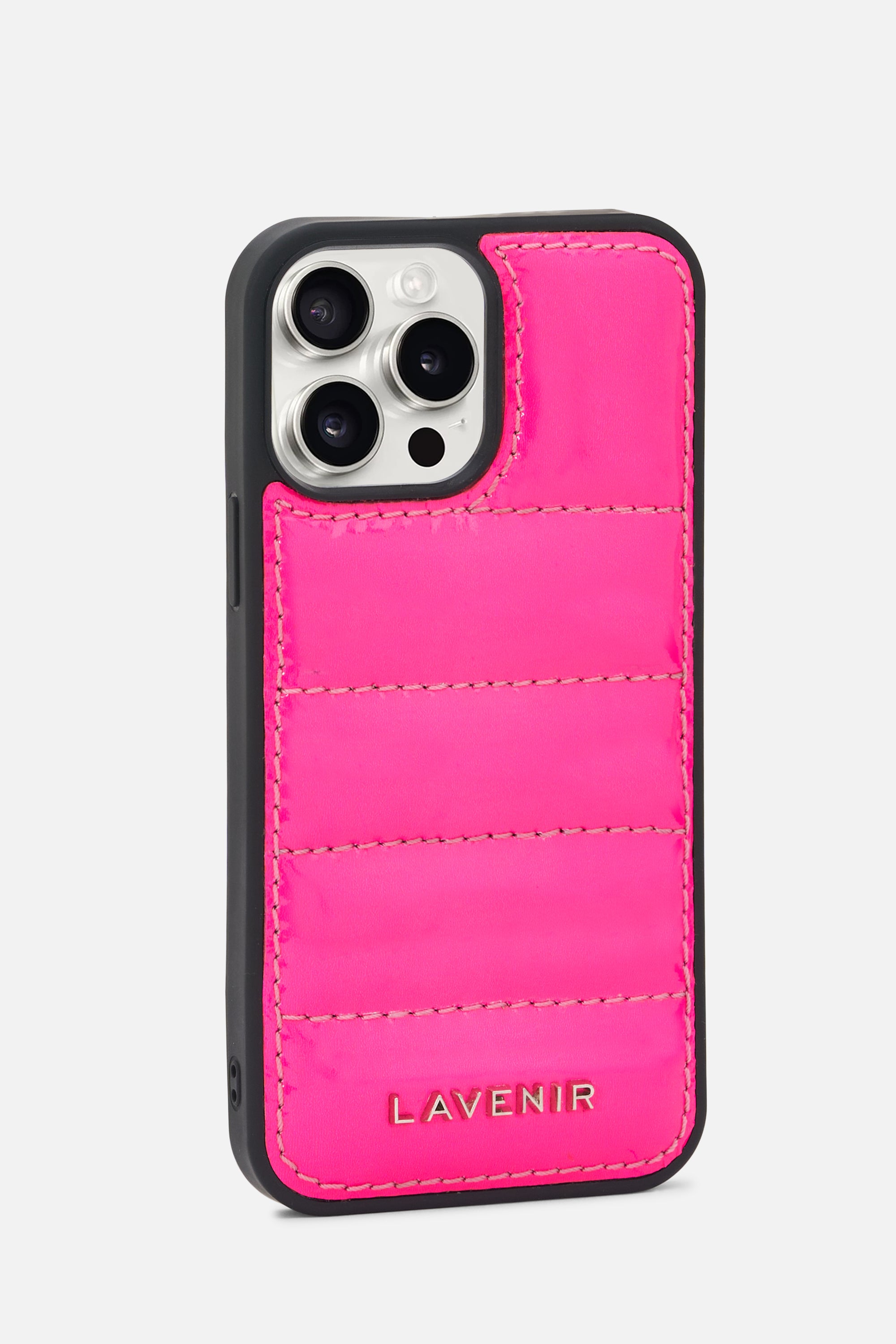 iPhone Puffer Case - Quilted - Patent Pink