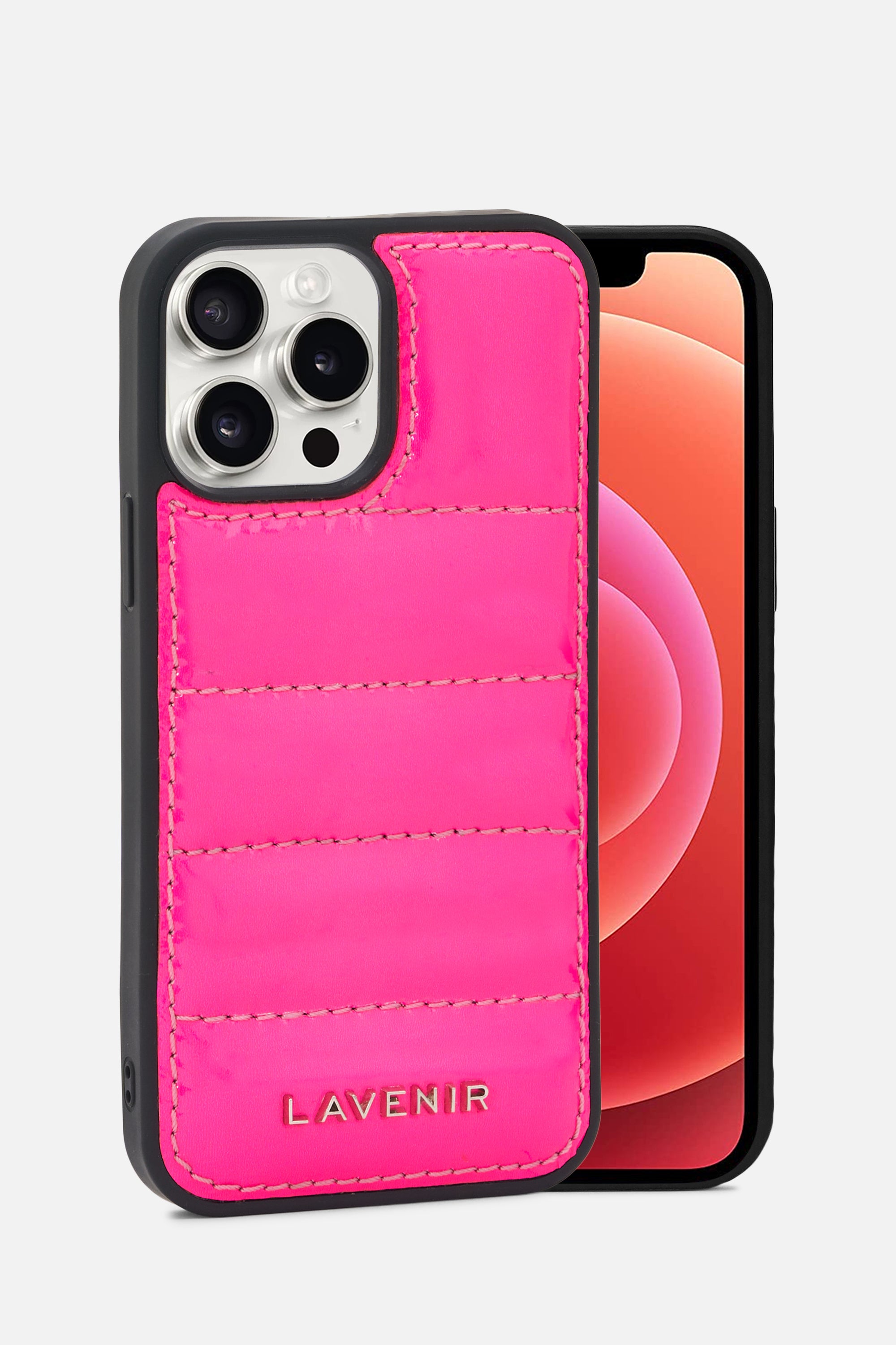 iPhone Puffer Case - Quilted - Patent Pink