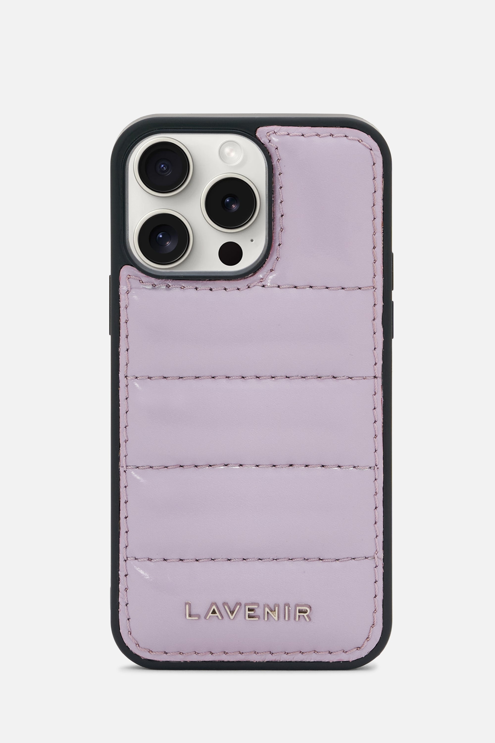 iPhone Puffer Case - Quilted - Patent Lavender Grey