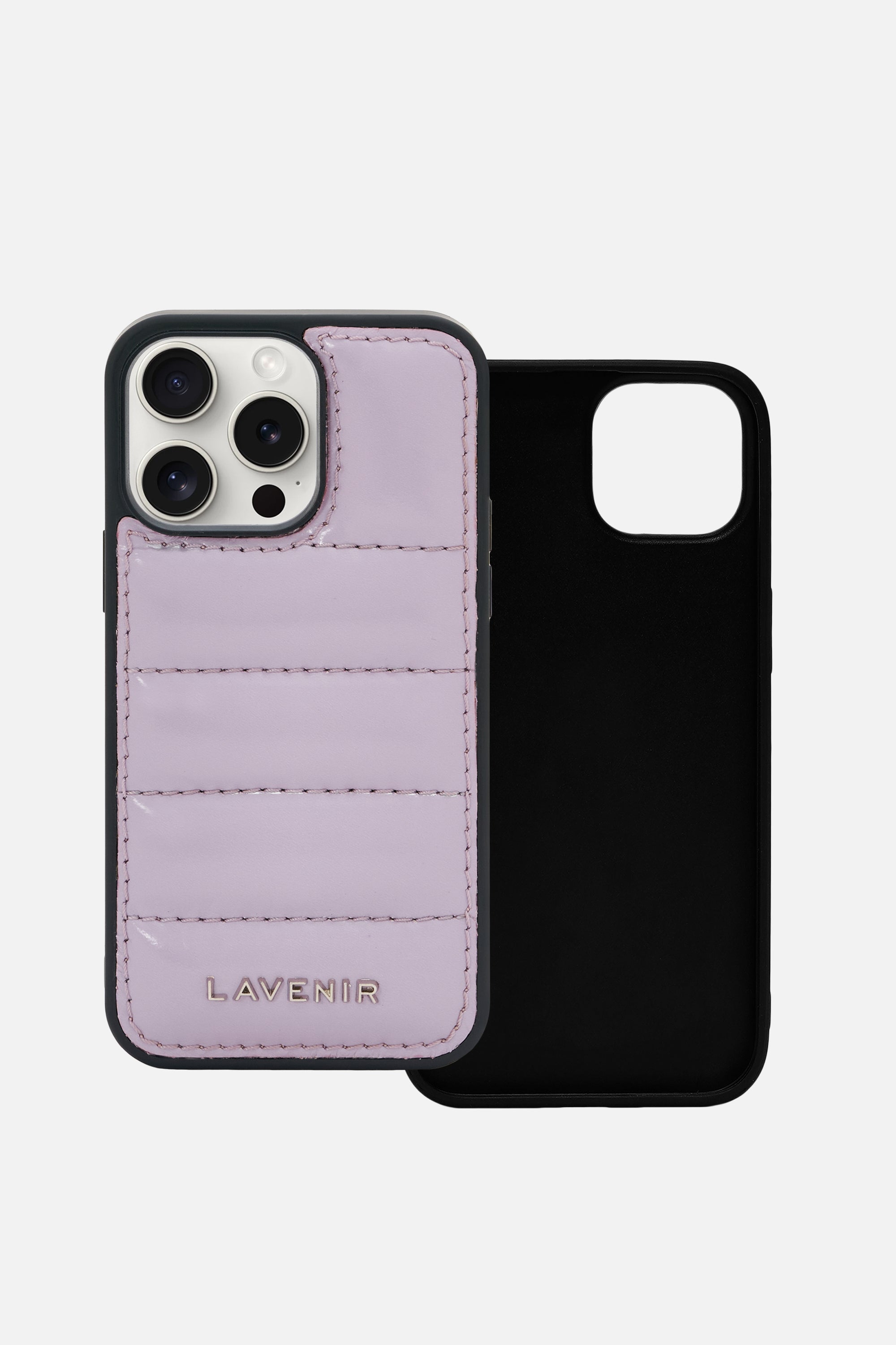 iPhone Puffer Case - Quilted - Patent Lavender Grey