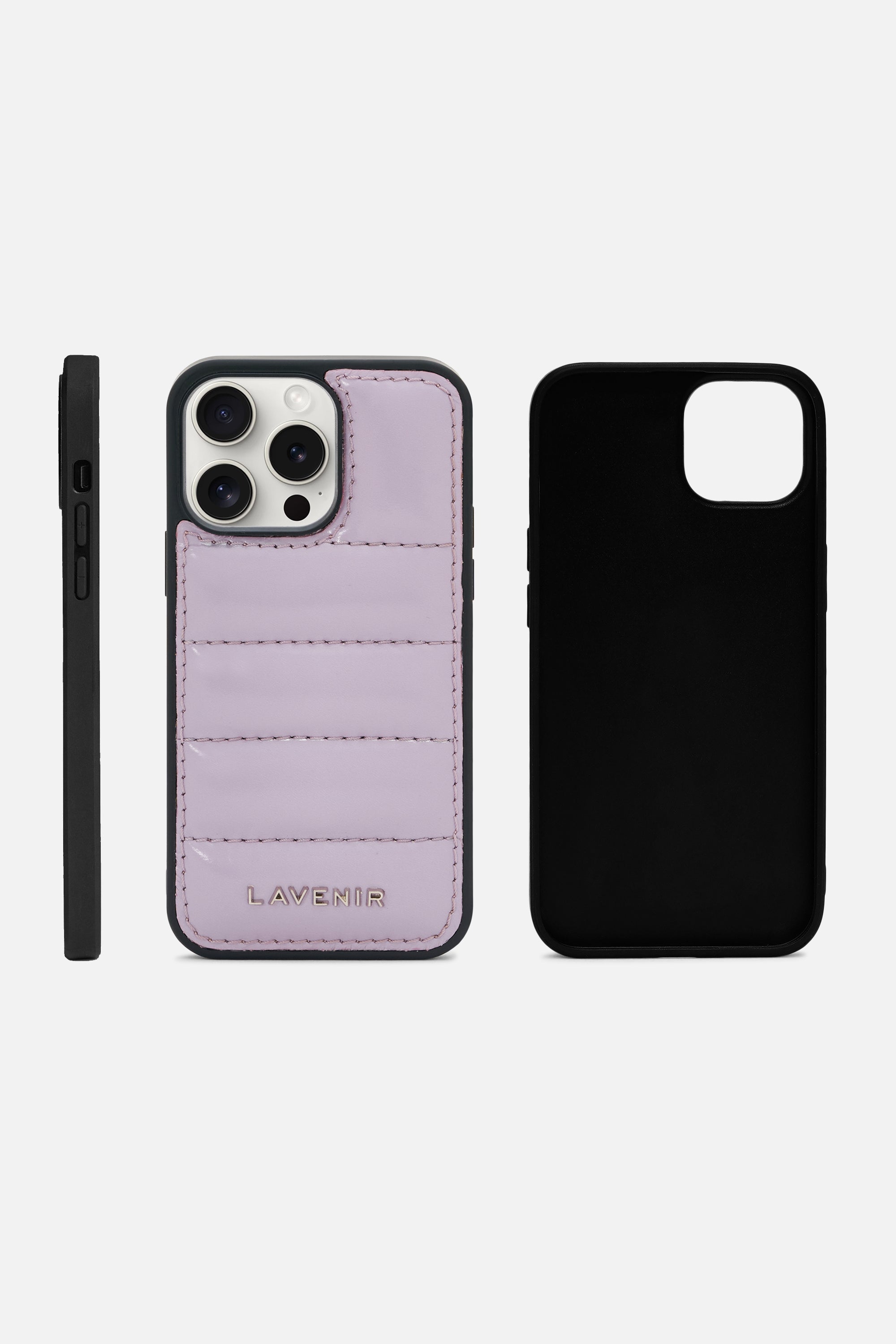 iPhone Puffer Case - Quilted - Patent Lavender Grey