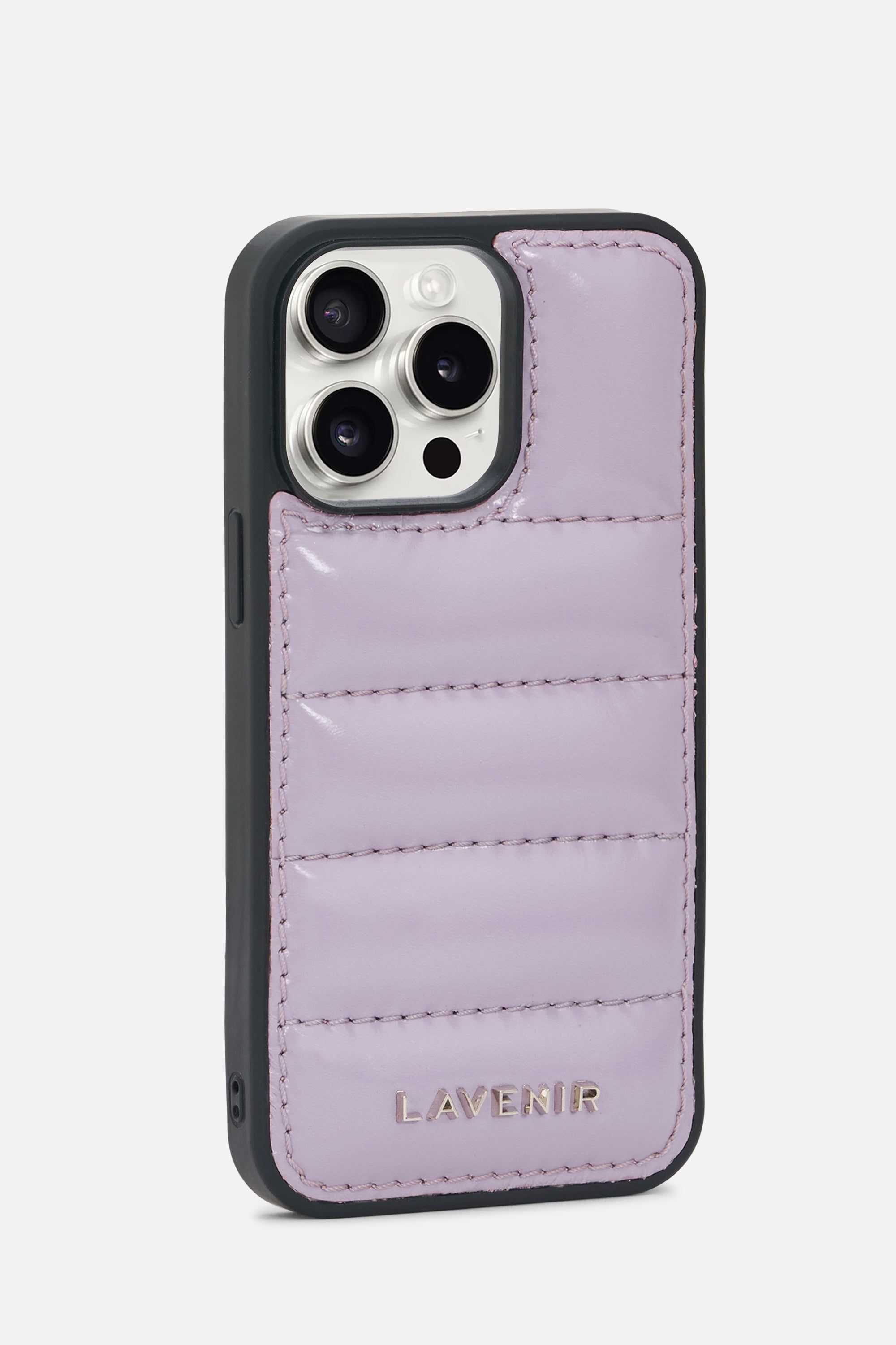 iPhone Puffer Case - Quilted - Patent Lavender Grey