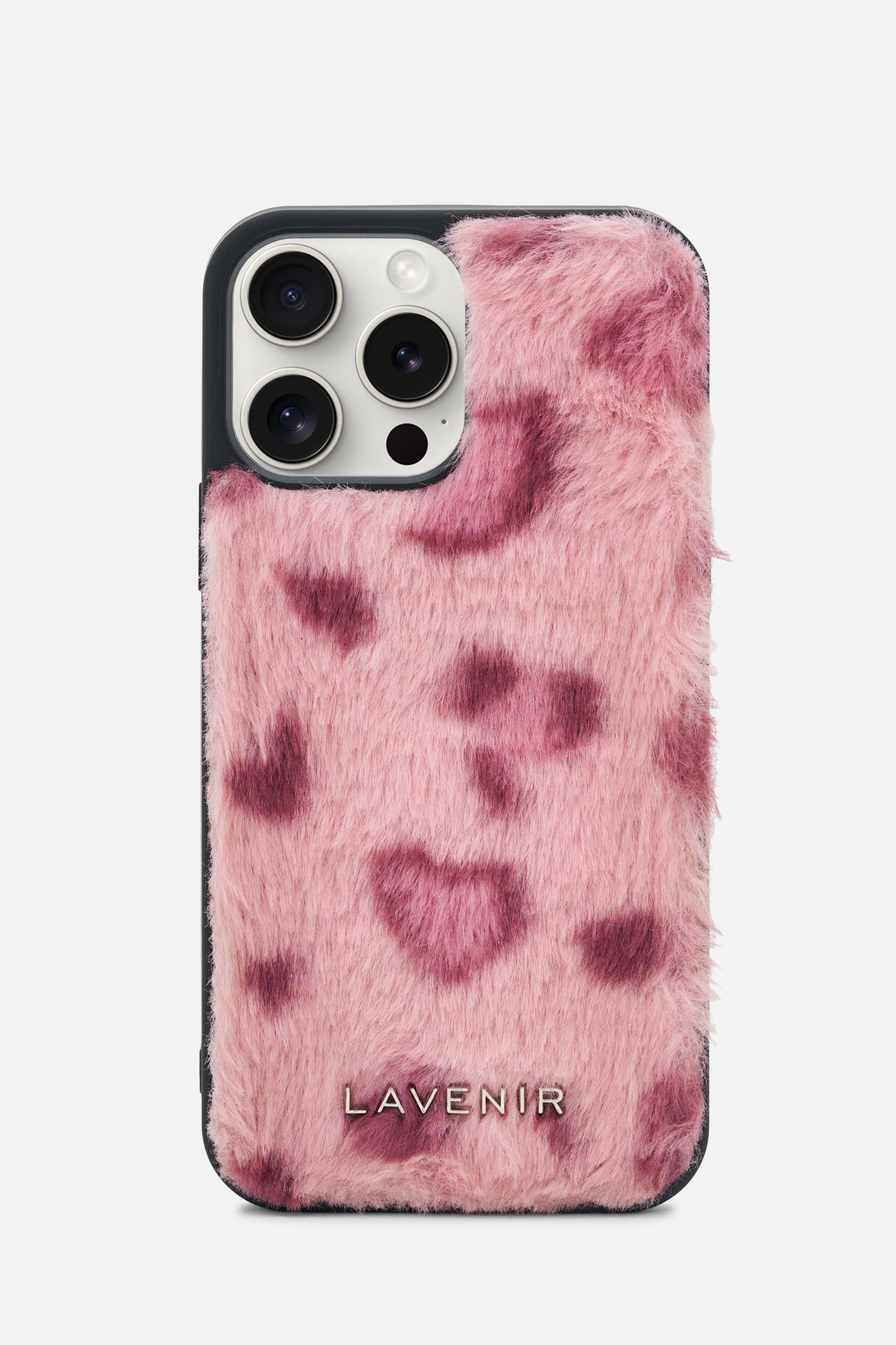 iPhone Printed Fur Case - Soft Red