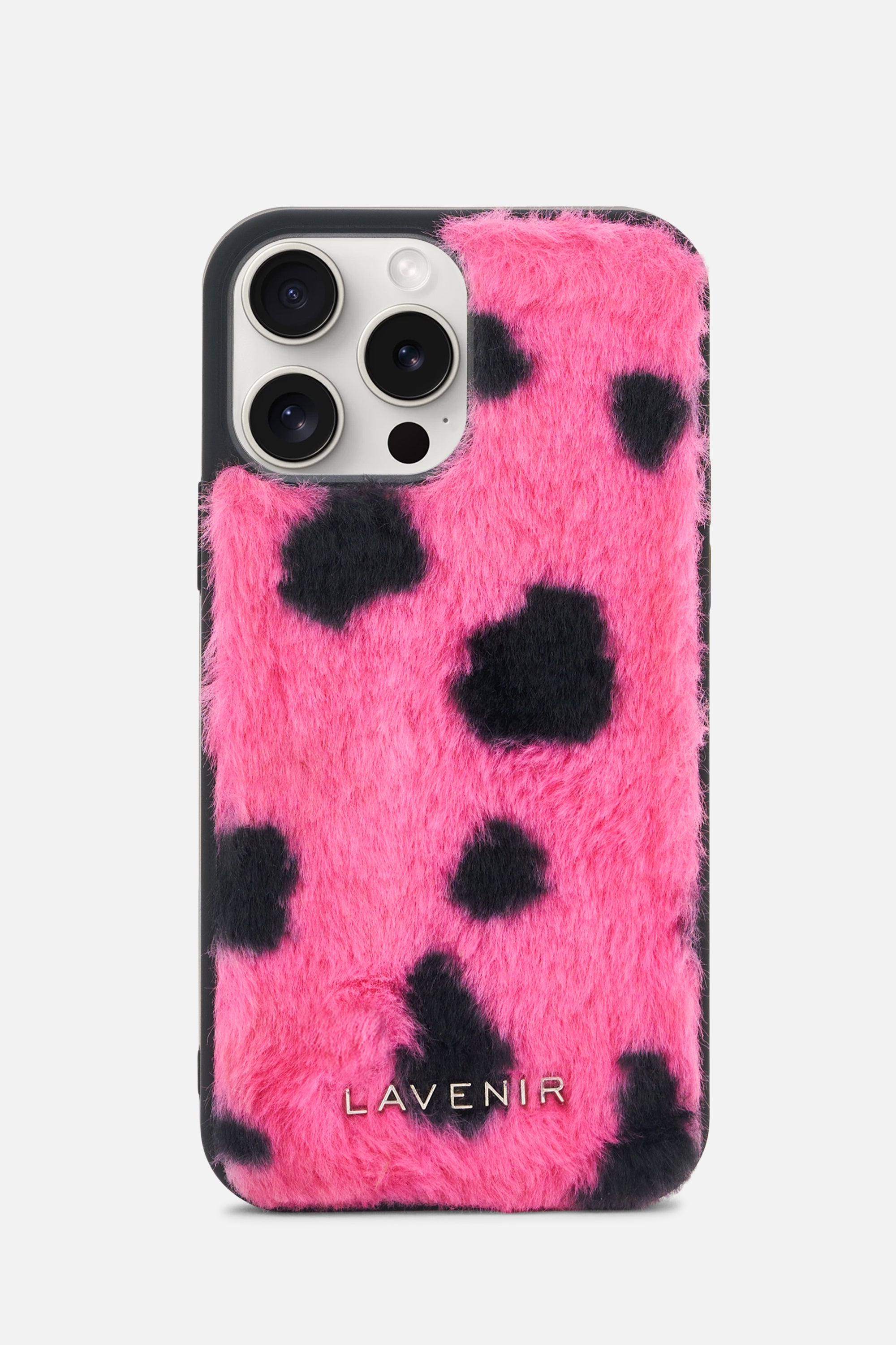 iPhone Printed Fur Case - Soft Pink