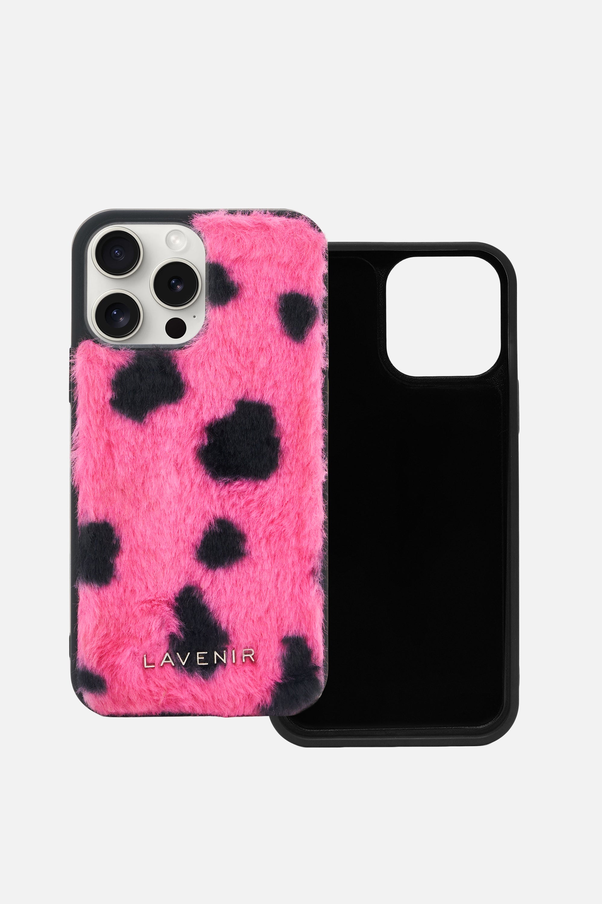 iPhone Printed Fur Case - Soft Pink