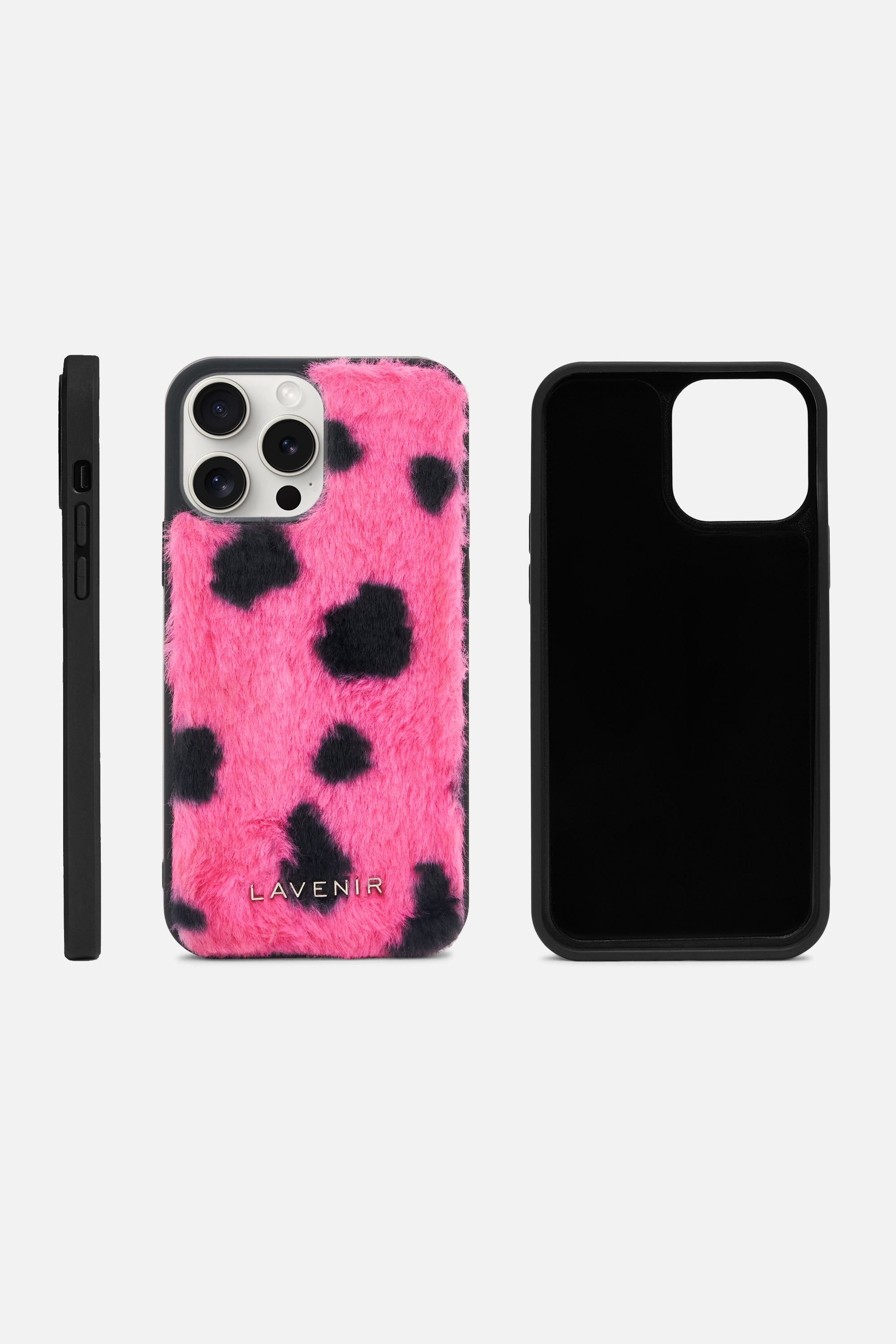 iPhone Printed Fur Case - Soft Pink