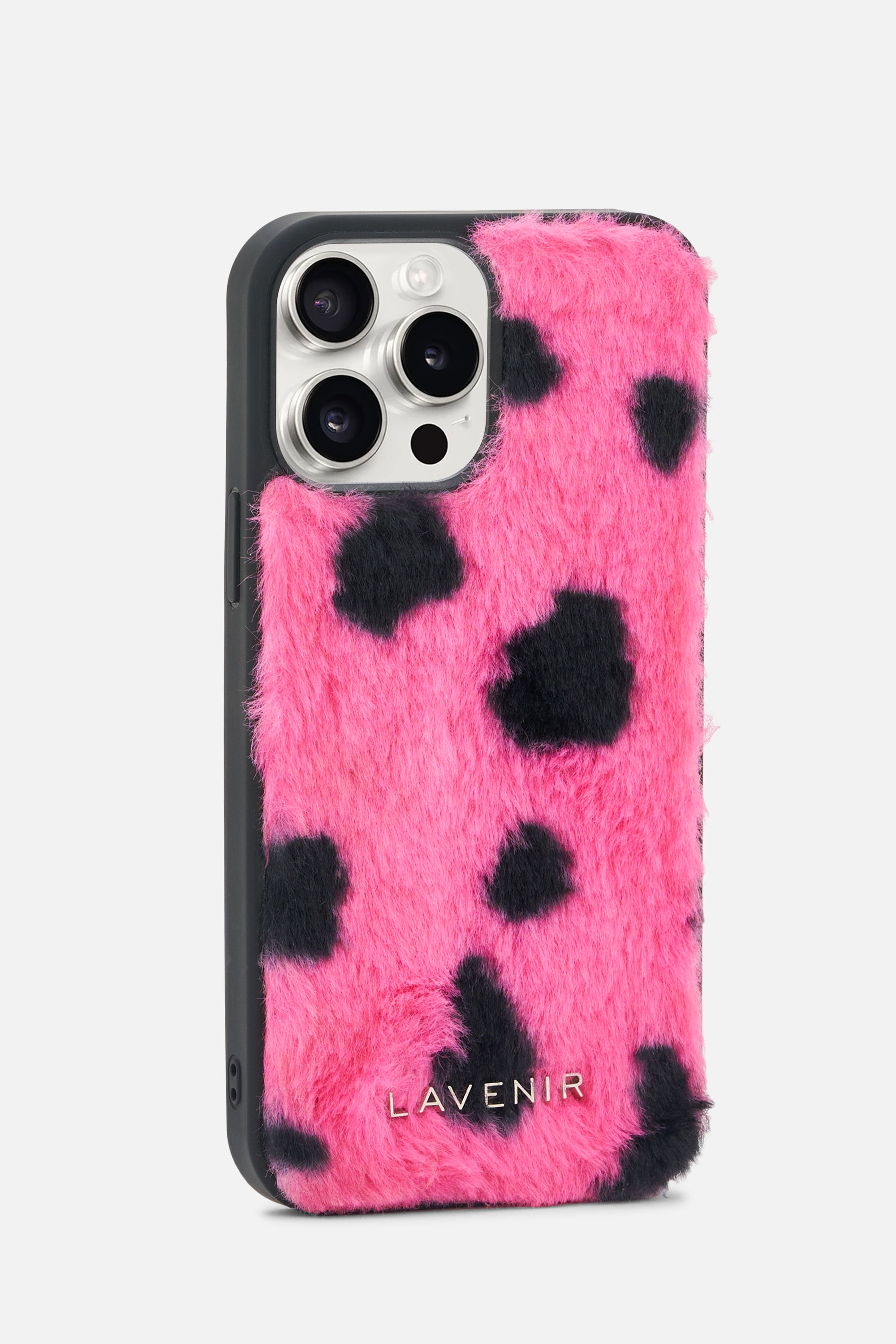 iPhone Printed Fur Case - Soft Pink