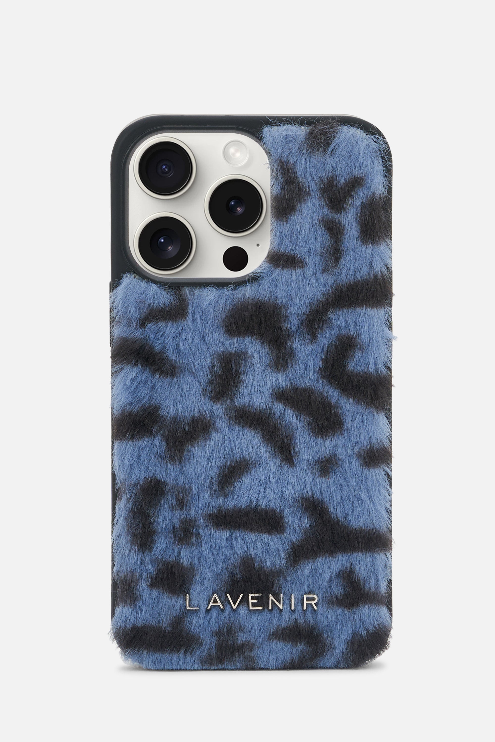 iPhone Printed Fur Case - Dark Blue