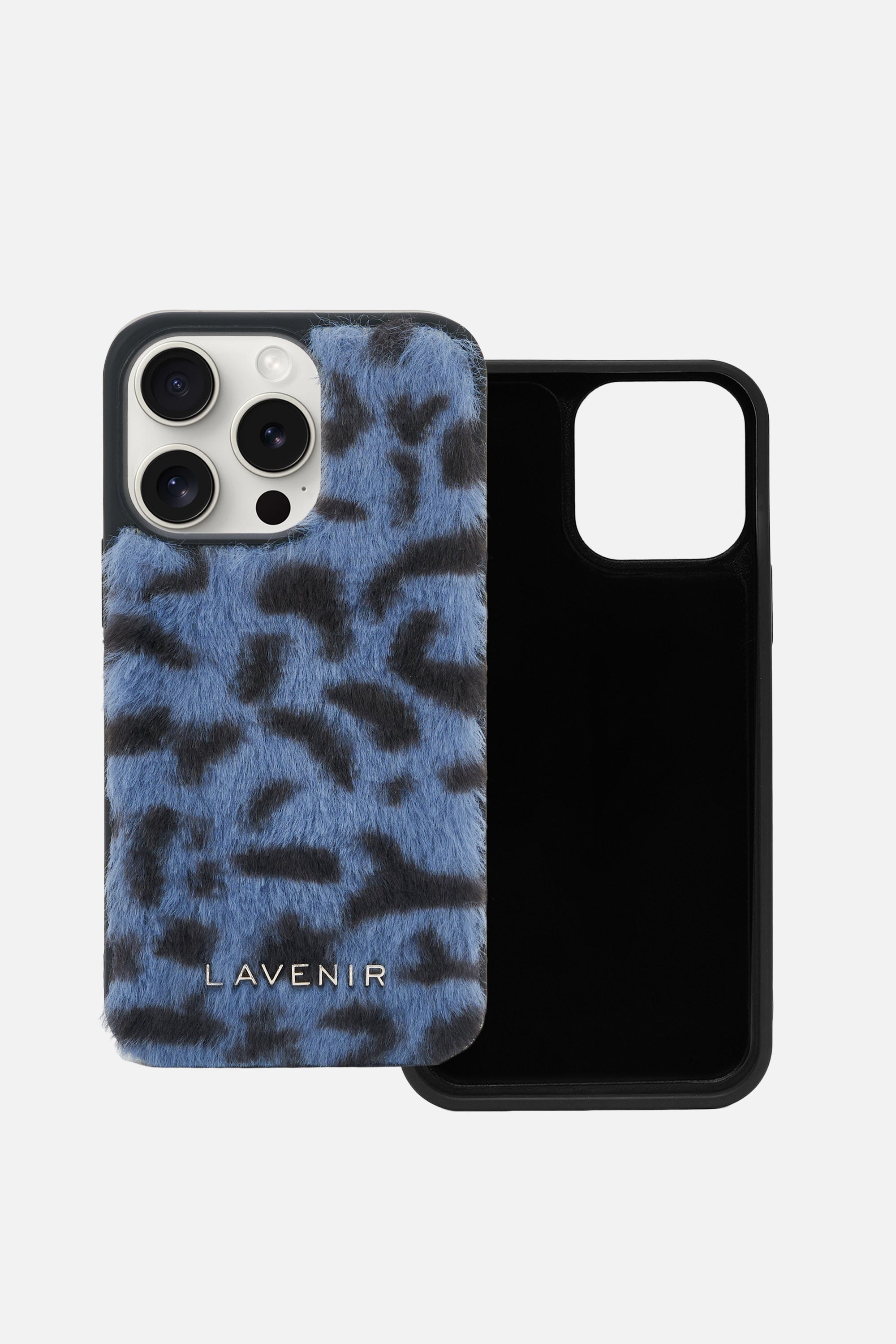 iPhone Printed Fur Case - Dark Blue