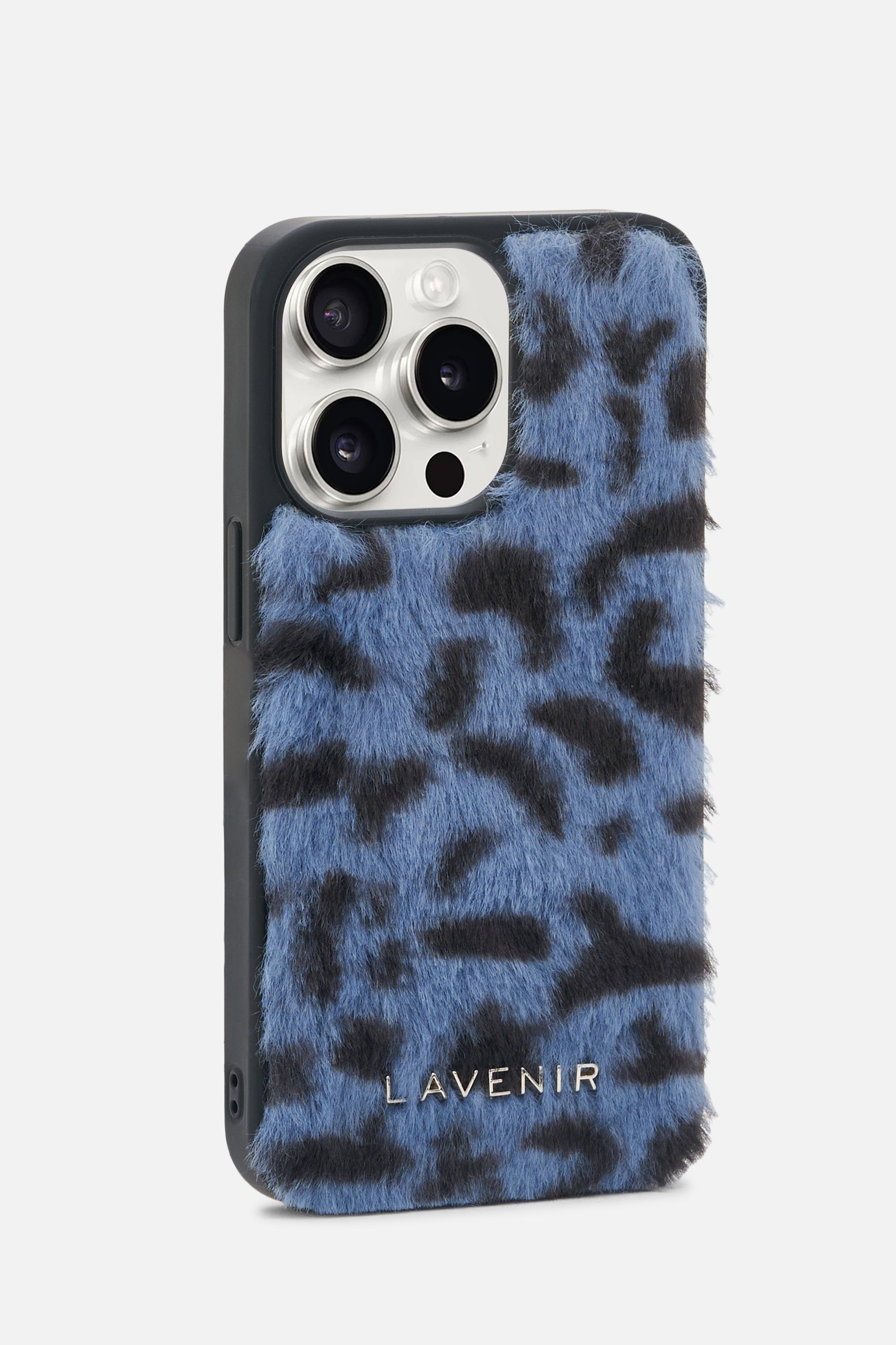 iPhone Printed Fur Case - Dark Blue