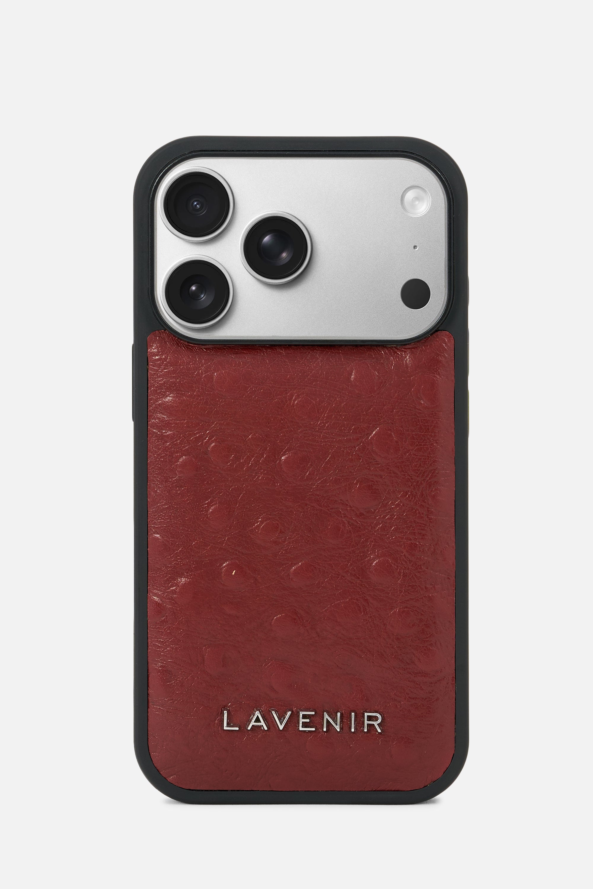 iPhone Ostrich Leather Case- Oxblood