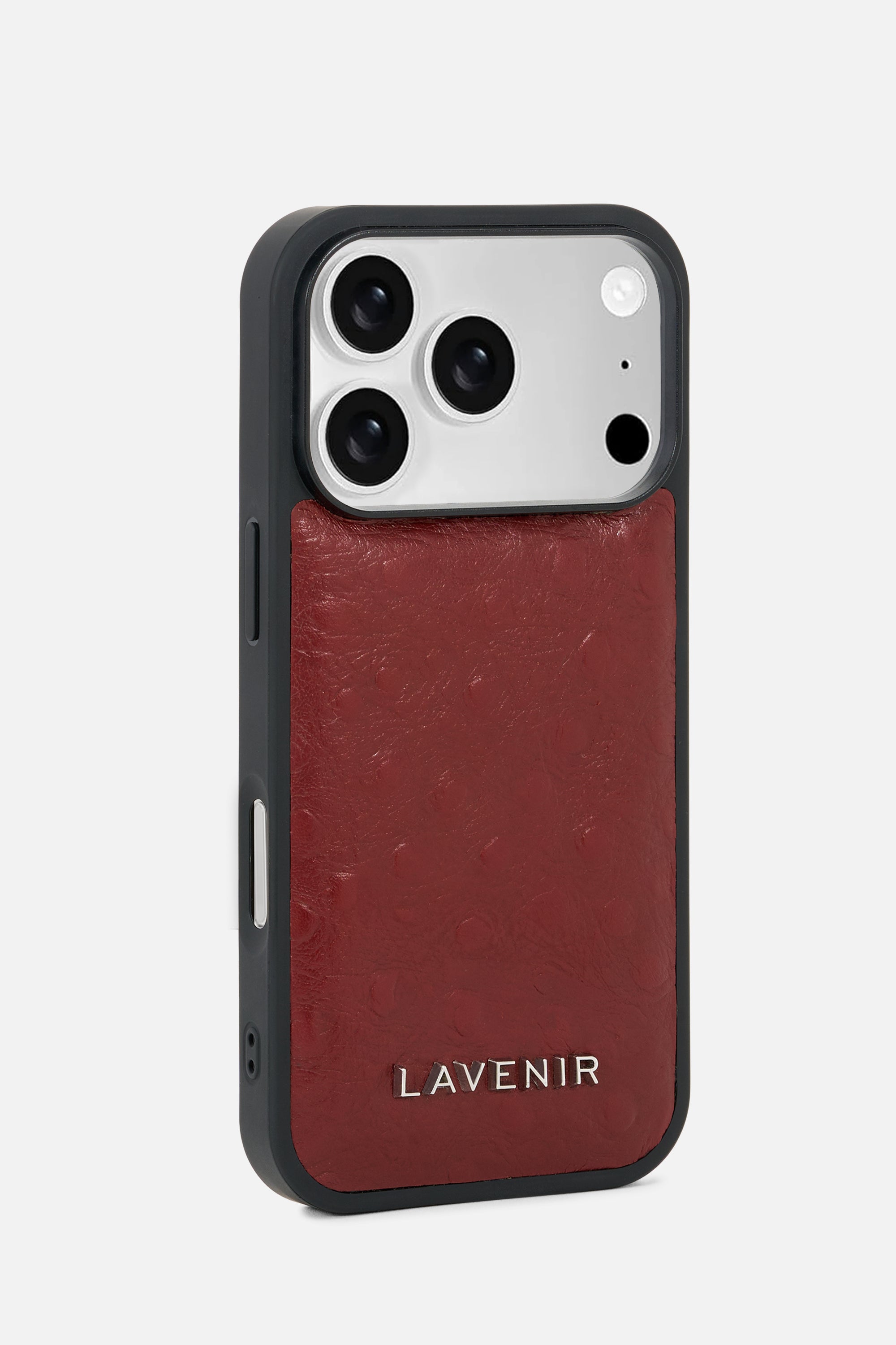 iPhone Ostrich Leather Case- Oxblood