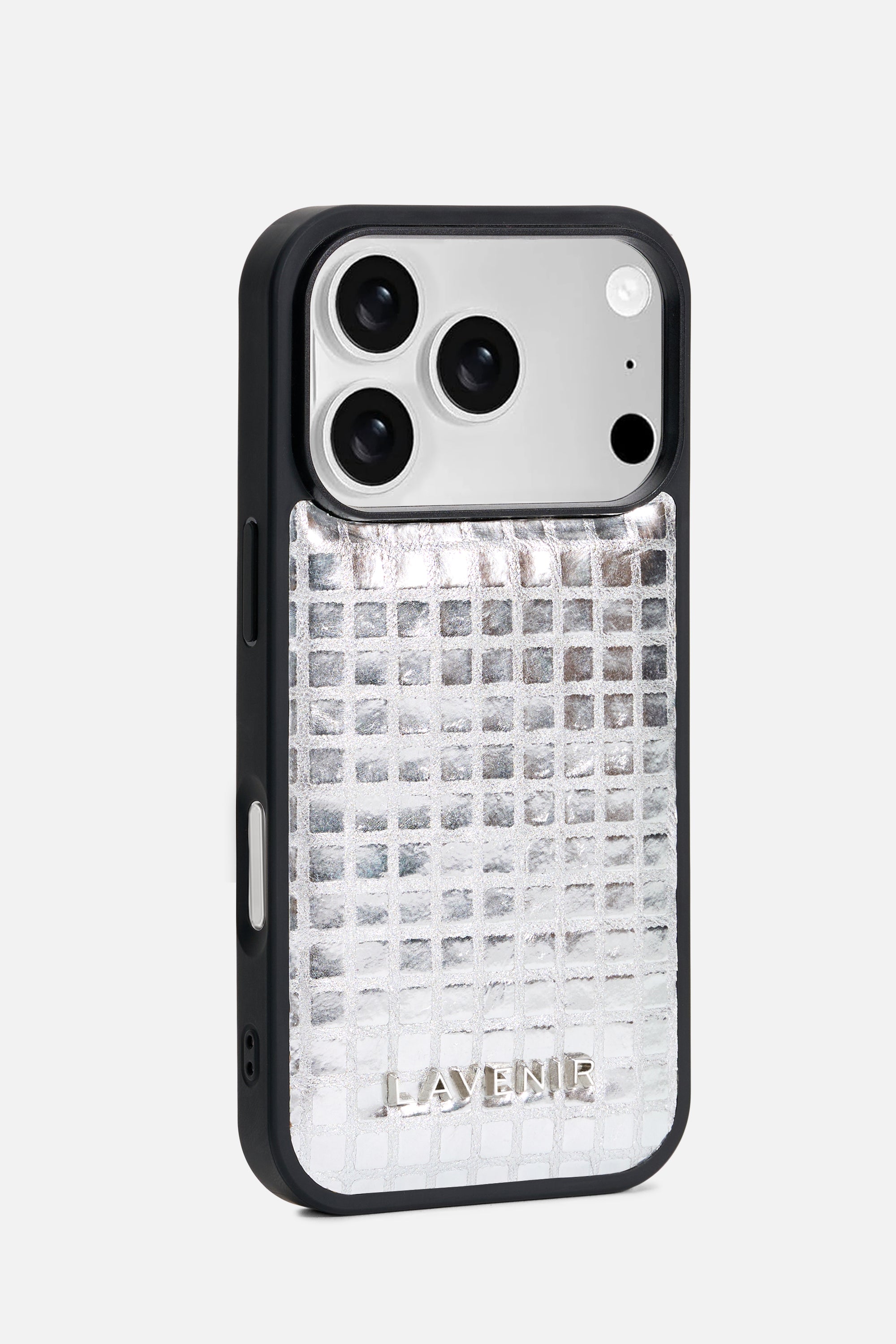 iPhone Metallic Case-Grid Foil