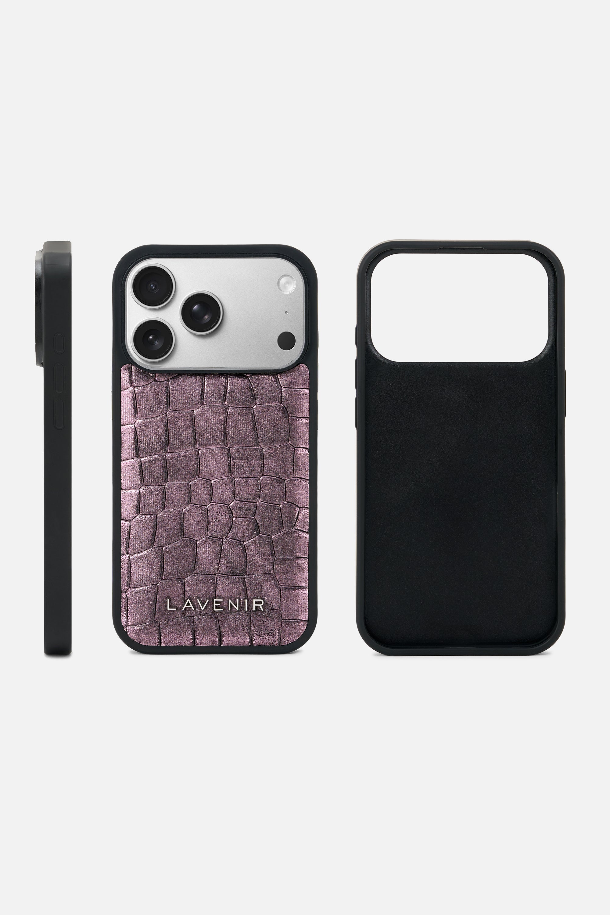 iPhone Croc Leather Case-Mauve