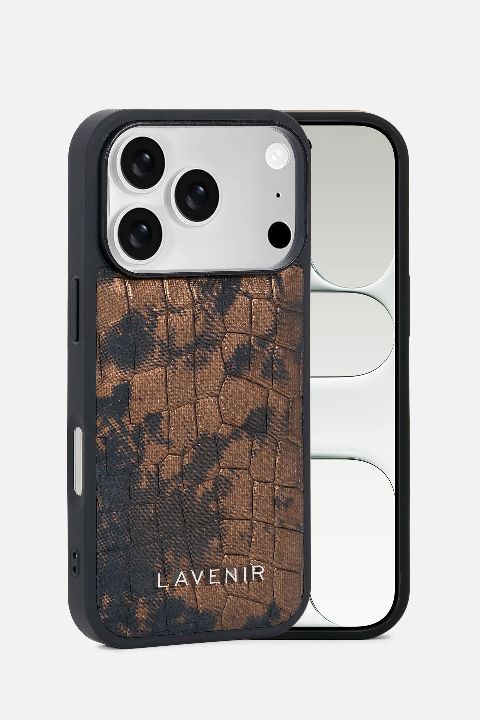 iPhone Smoked Croc Case- Ember Brown