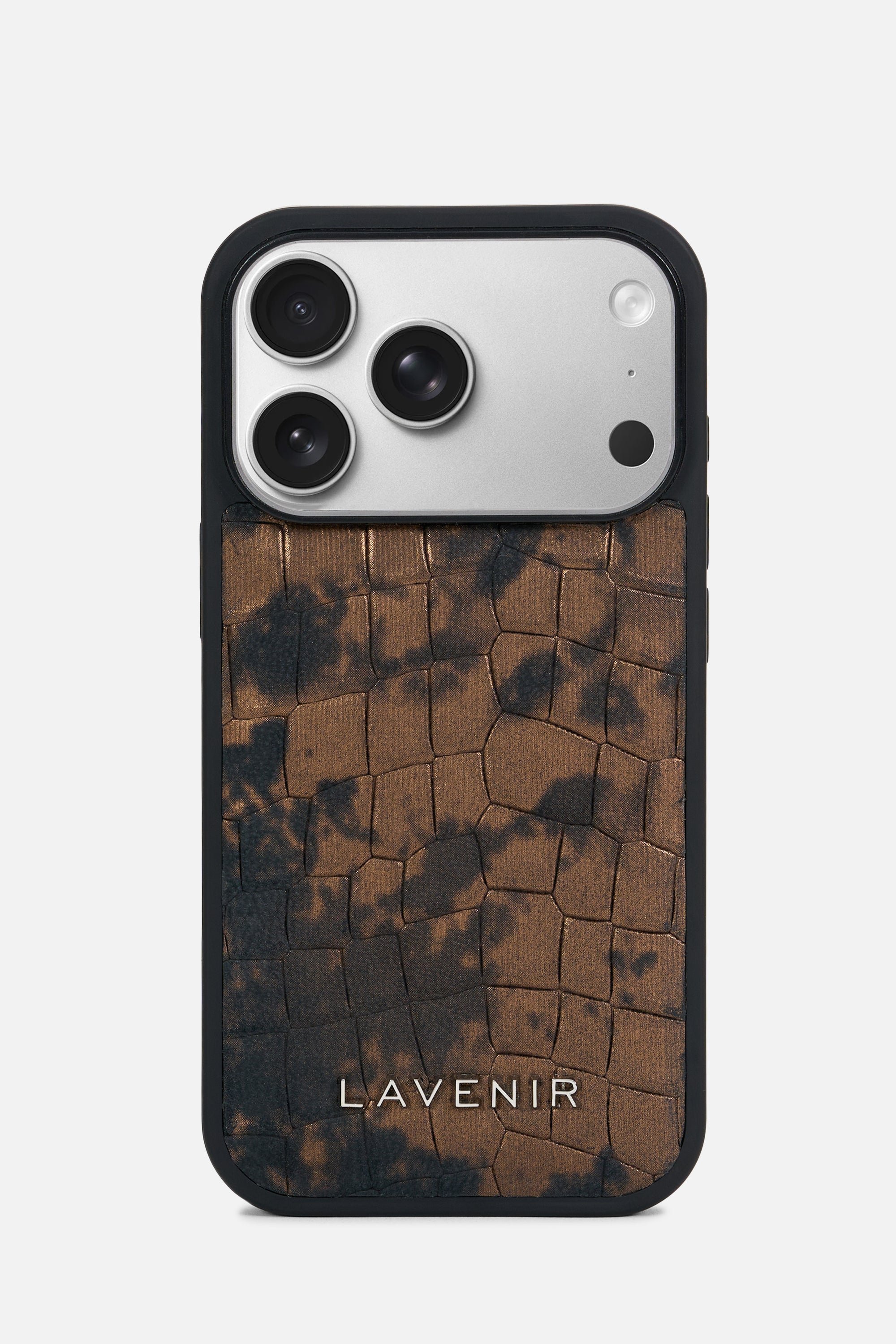 iPhone Smoked Croc Case- Ember Brown