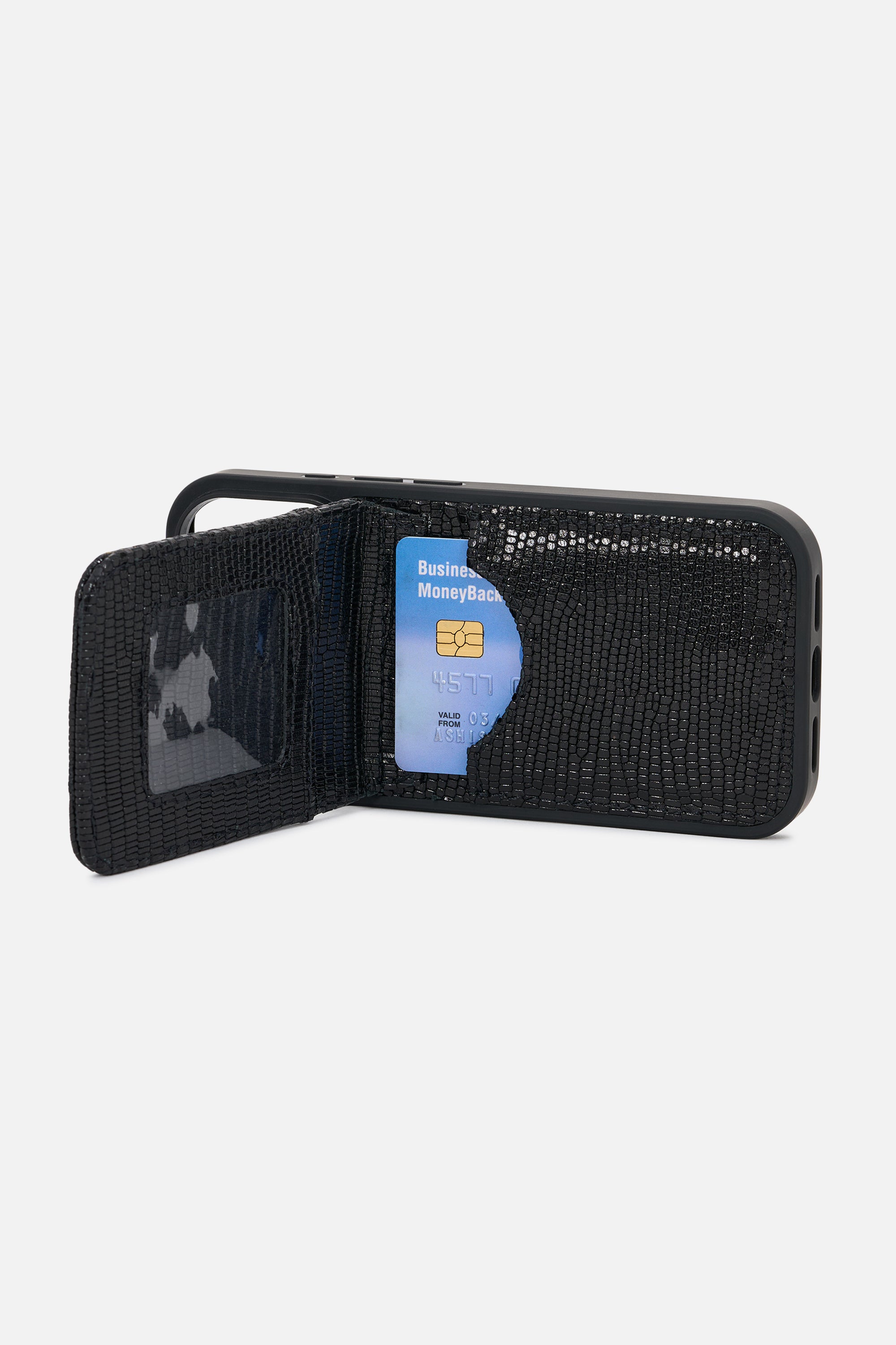 iPhone Wallet Case-Noir Croc