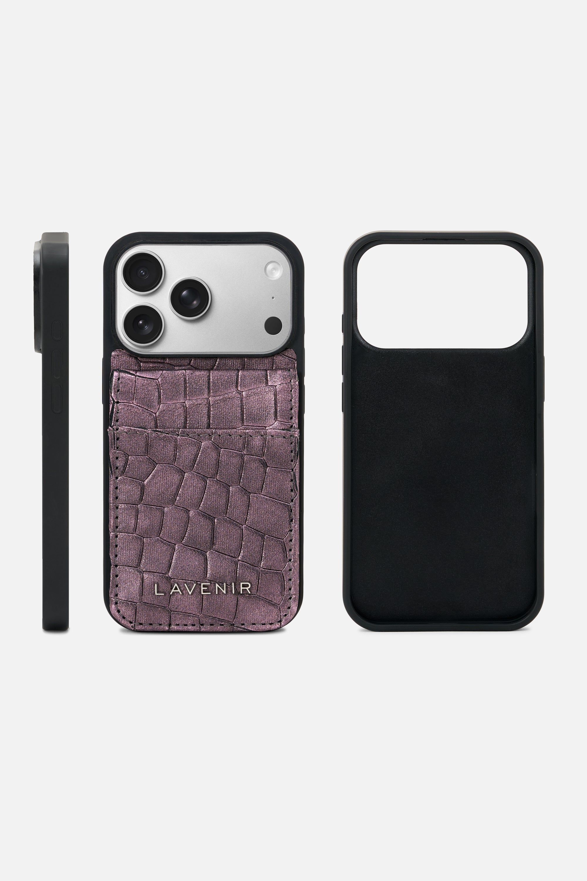 iPhone Croco Wallet Case- Mauve