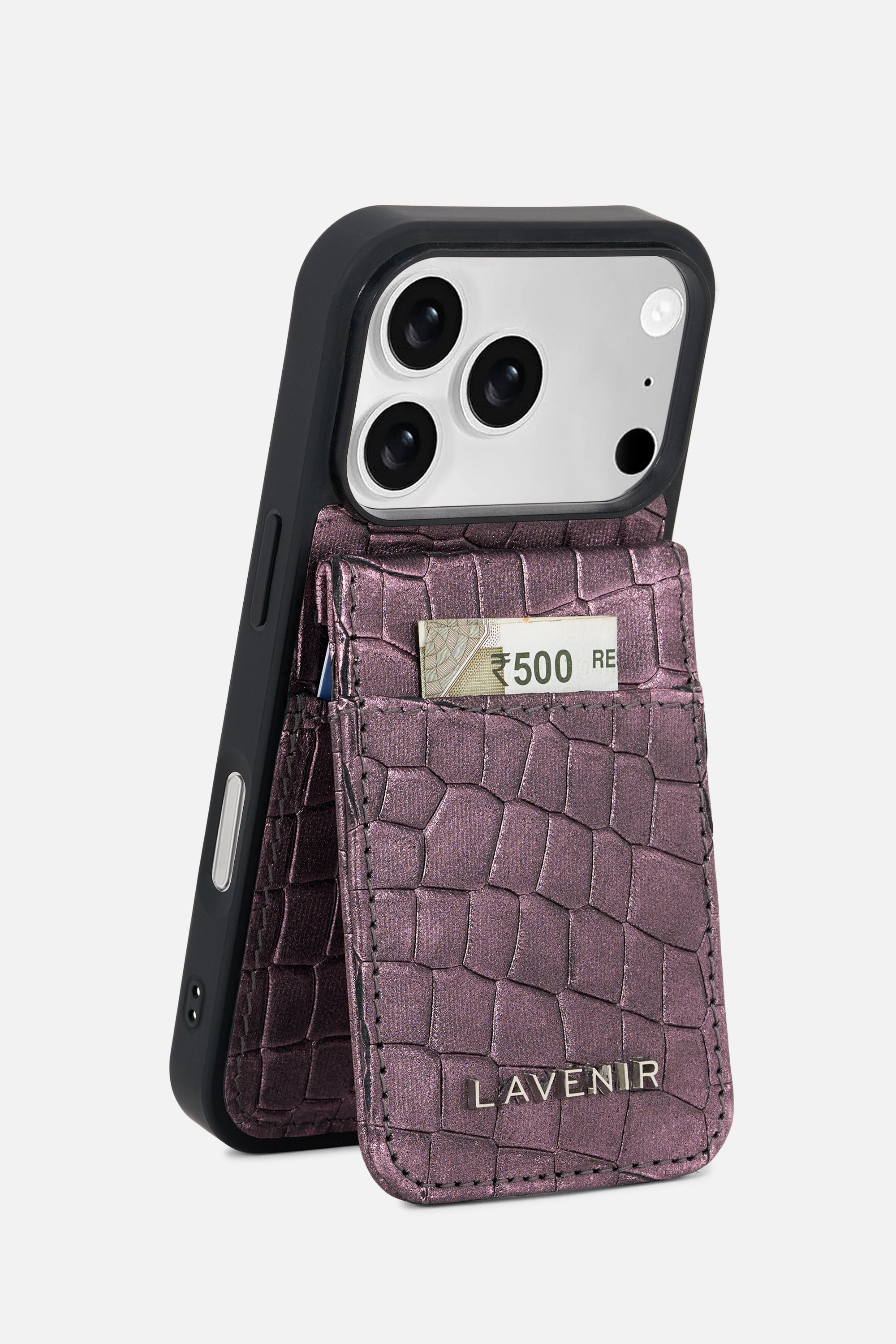 iPhone Croco Wallet Case- Mauve