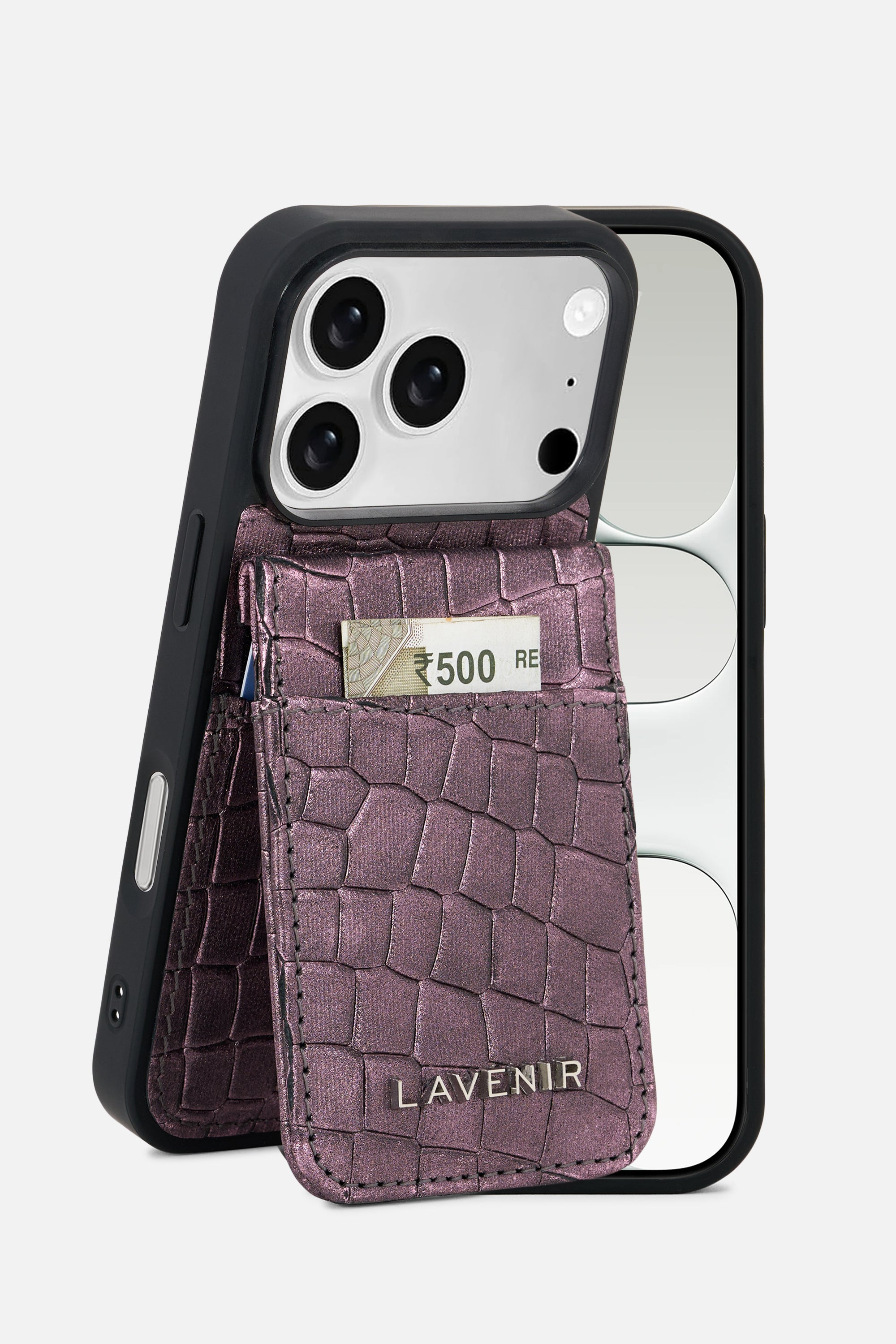 iPhone Croco Wallet Case- Mauve
