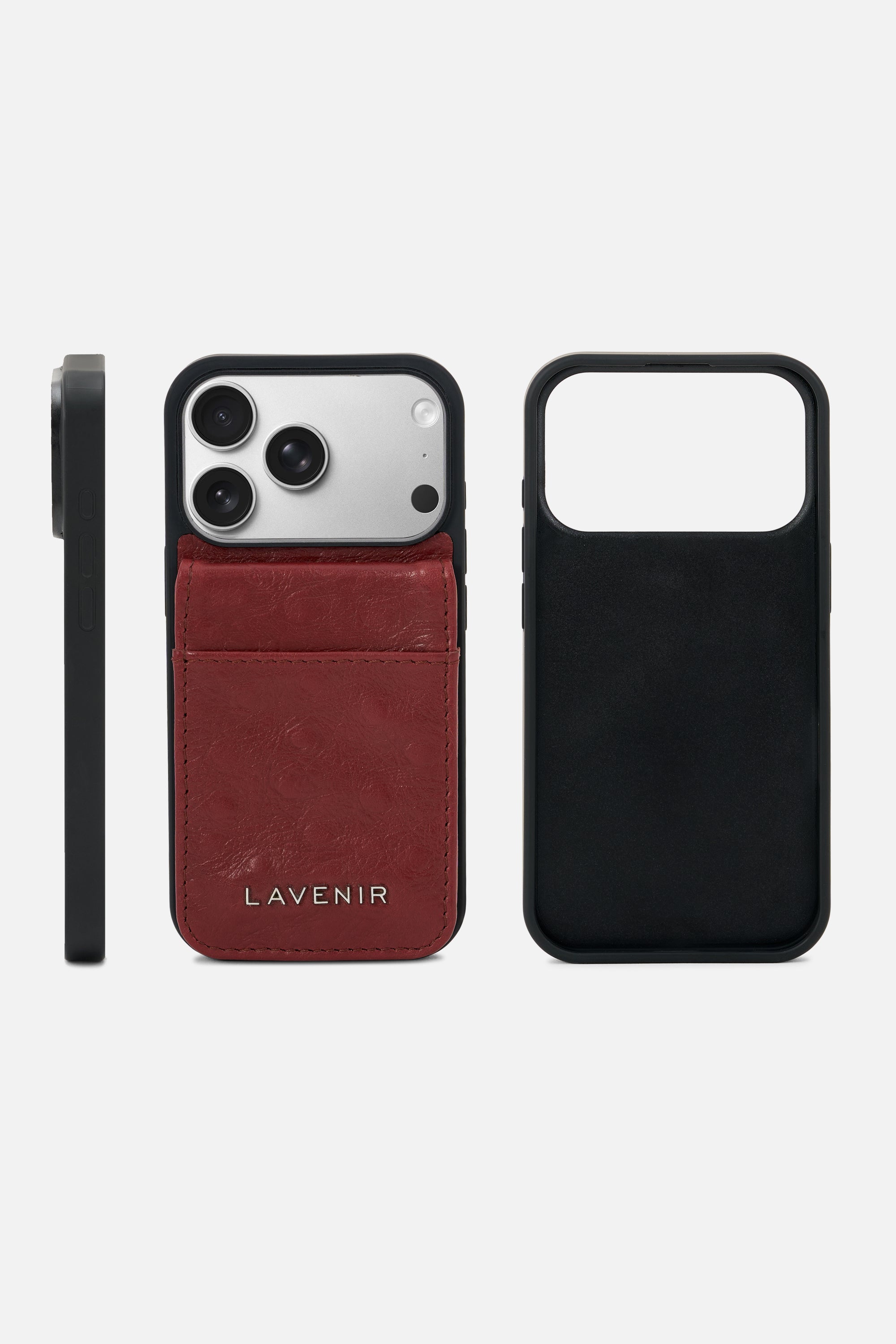 iPhone Wallet Case – Oxblood Ostrich