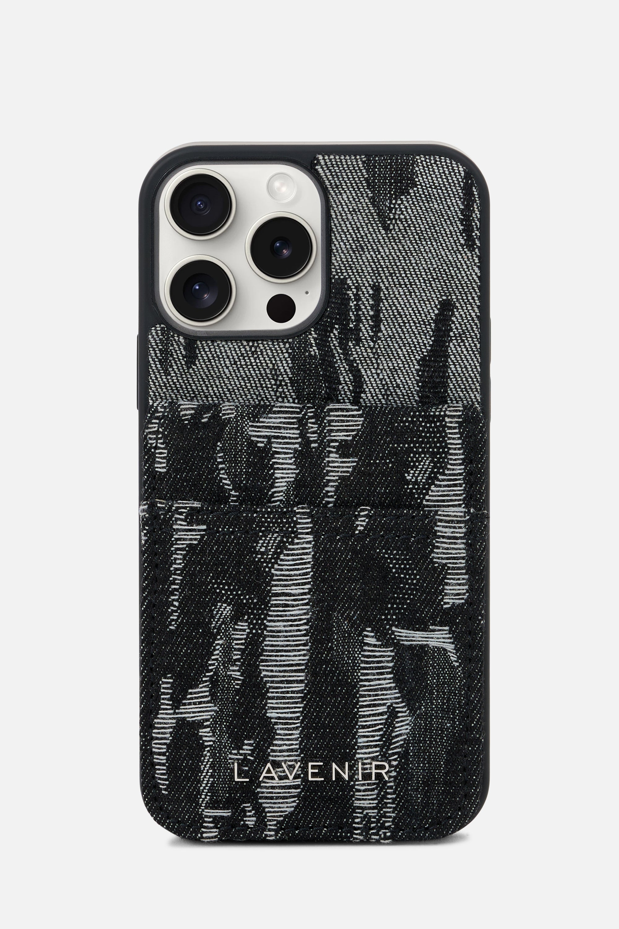 iPhone Denim Wallet Case - Absract Noir