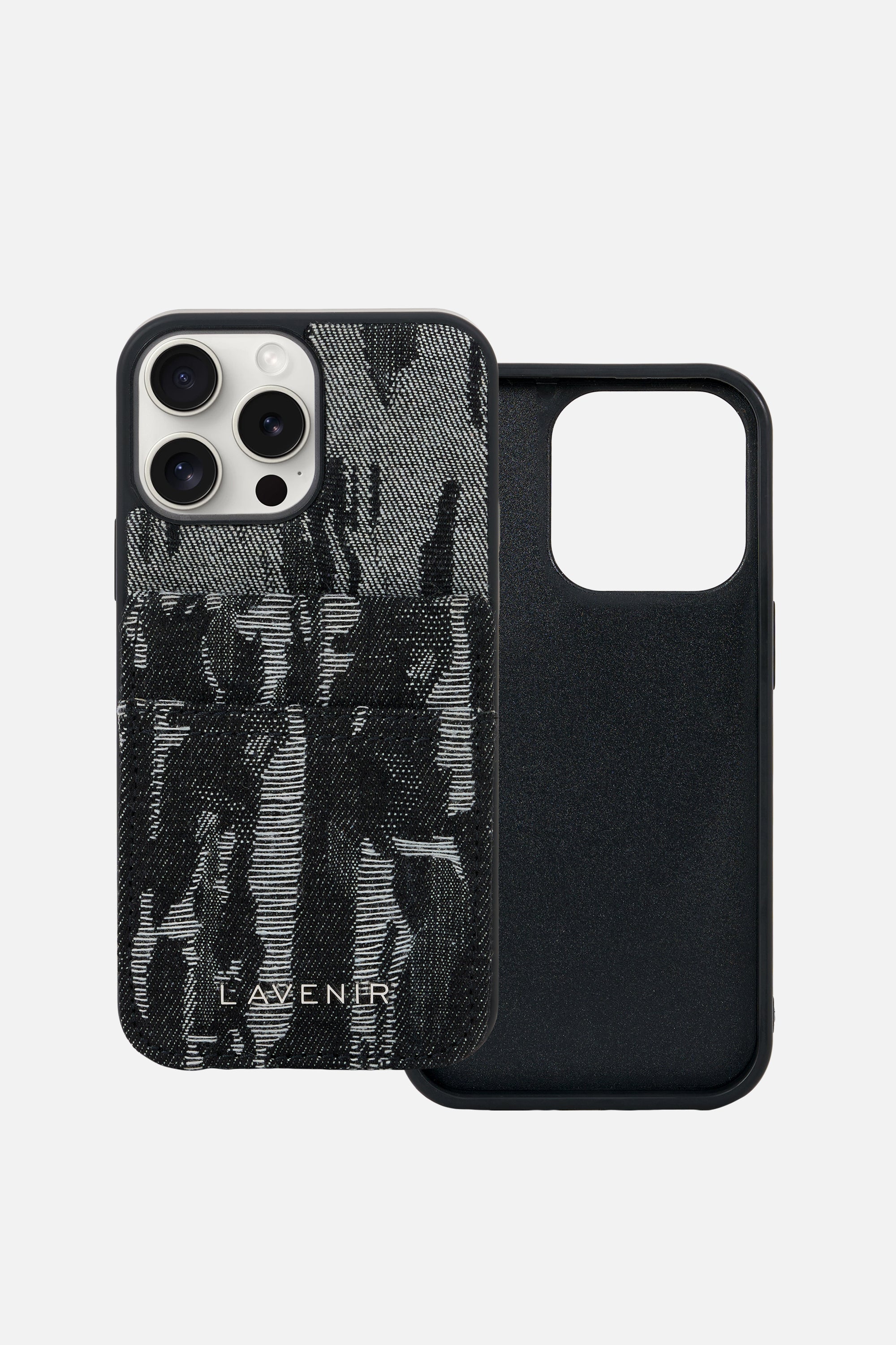 iPhone Denim Wallet Case - Absract Noir