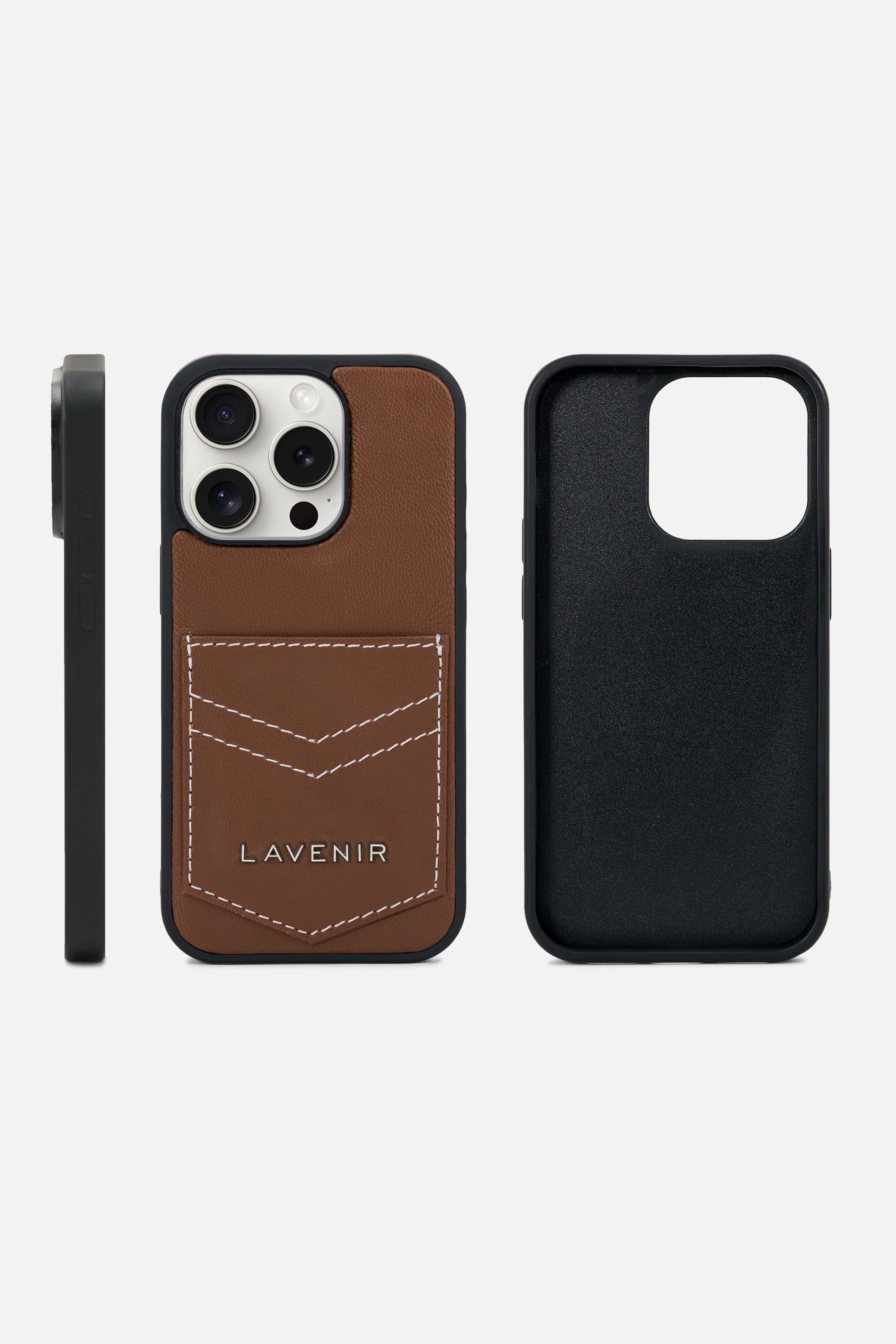 iPhone Pocket Case – Brown Stitch