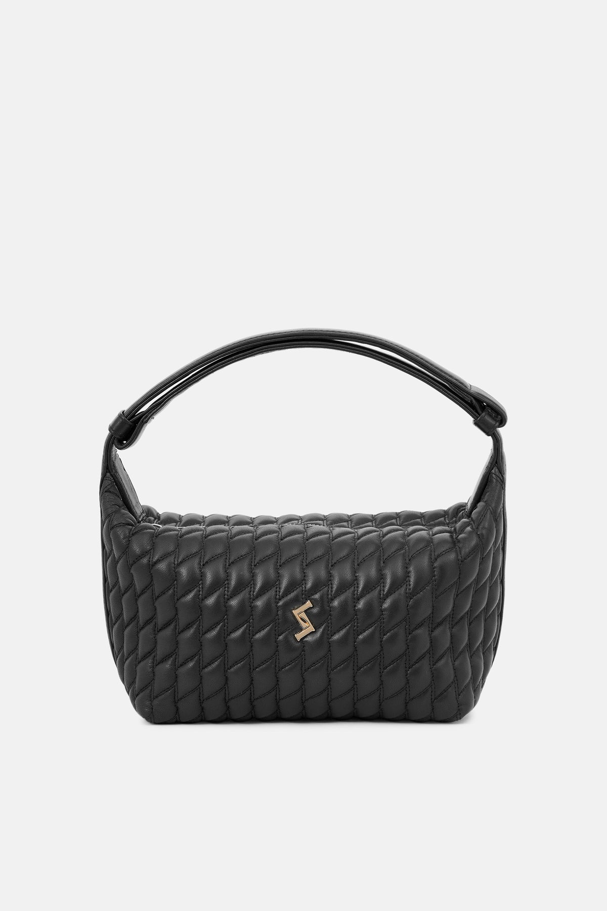 MIRA - Quilted Shoulder Bag - Black